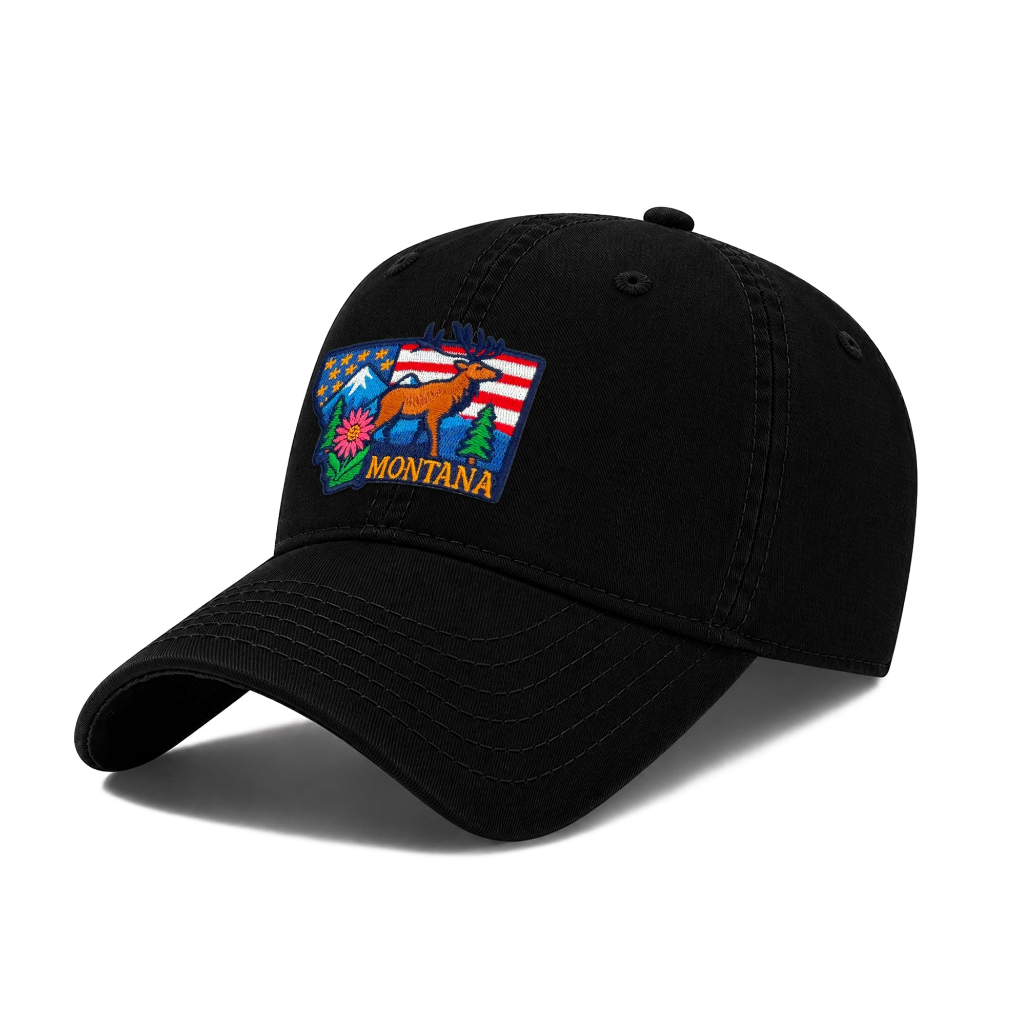 Montana Low Profile Garment Wash Cotton Baseball Caps Mens Womens with State Icons