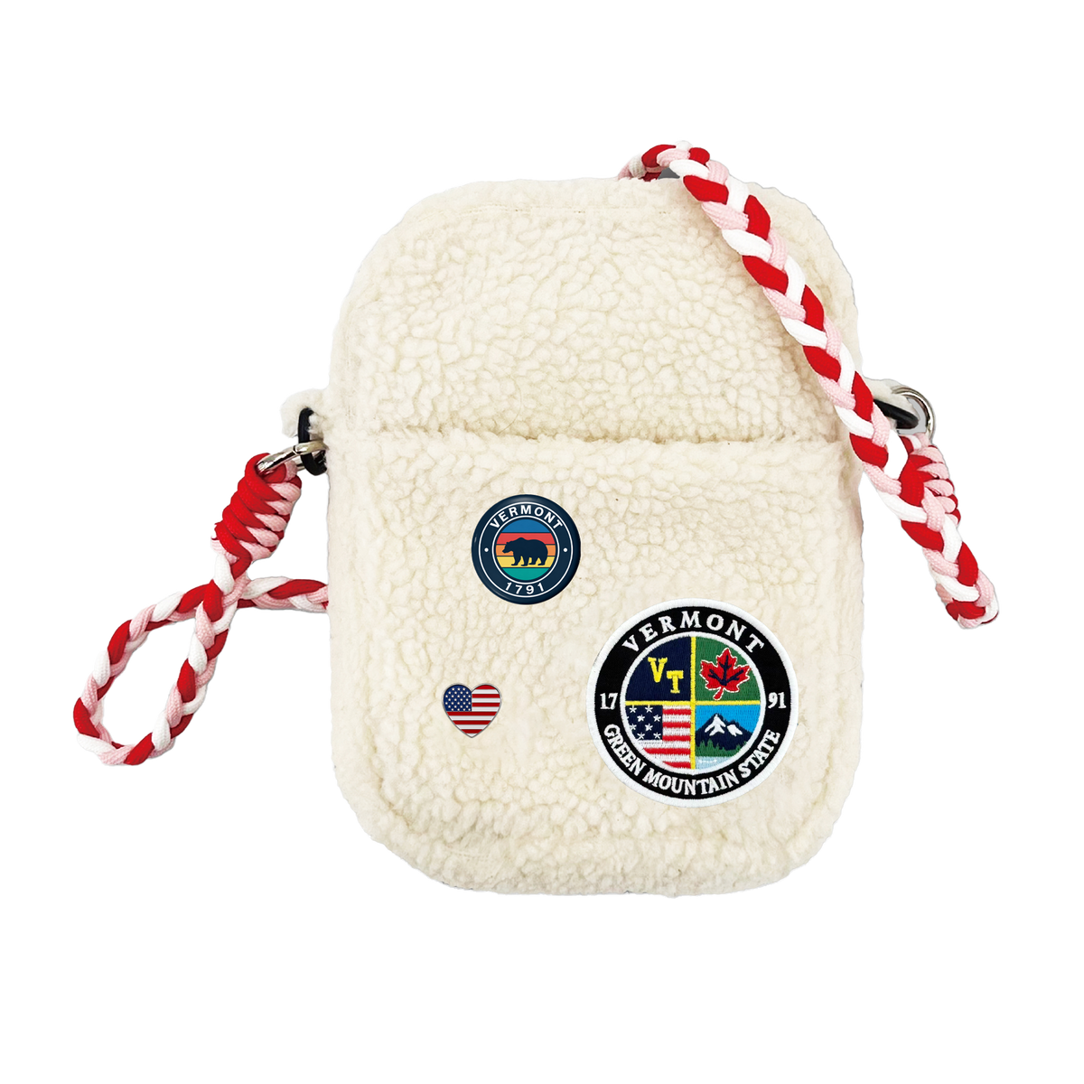 Vermont Sherpa Mini Crossbody Bag | Cozy Fleece Travel Shoulder Bag