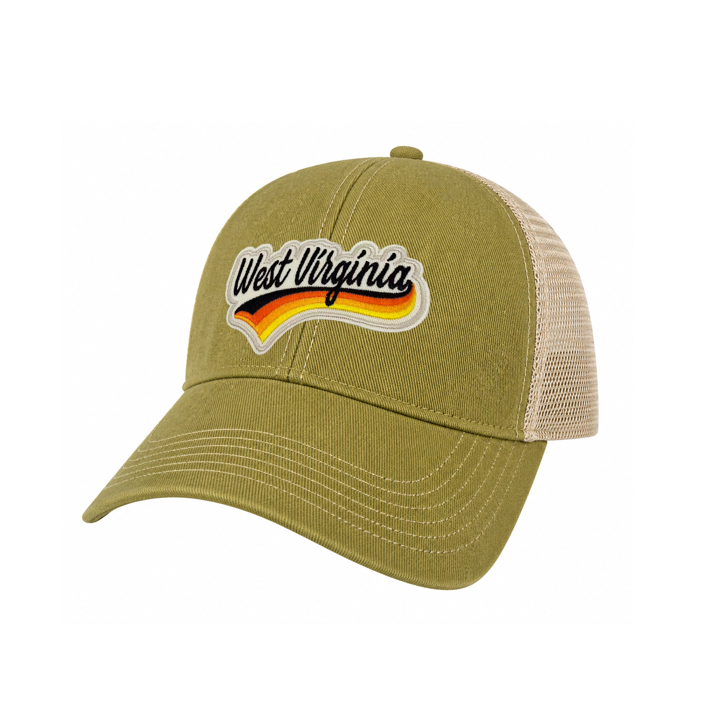 West Virginia Vintage Patch Trucker Cap | Cotton Mesh Snapback Souvenir Hat