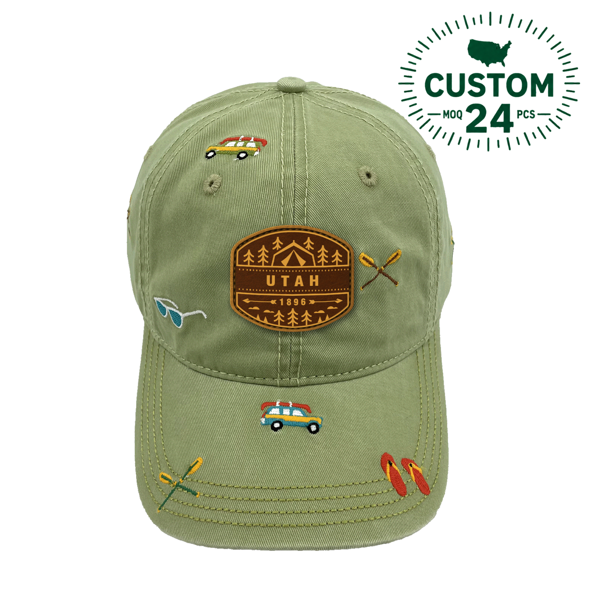 Utah Adventure Baseball Cap Outdoor Embroidered Camping & Canoeing Design Hat for Travelers