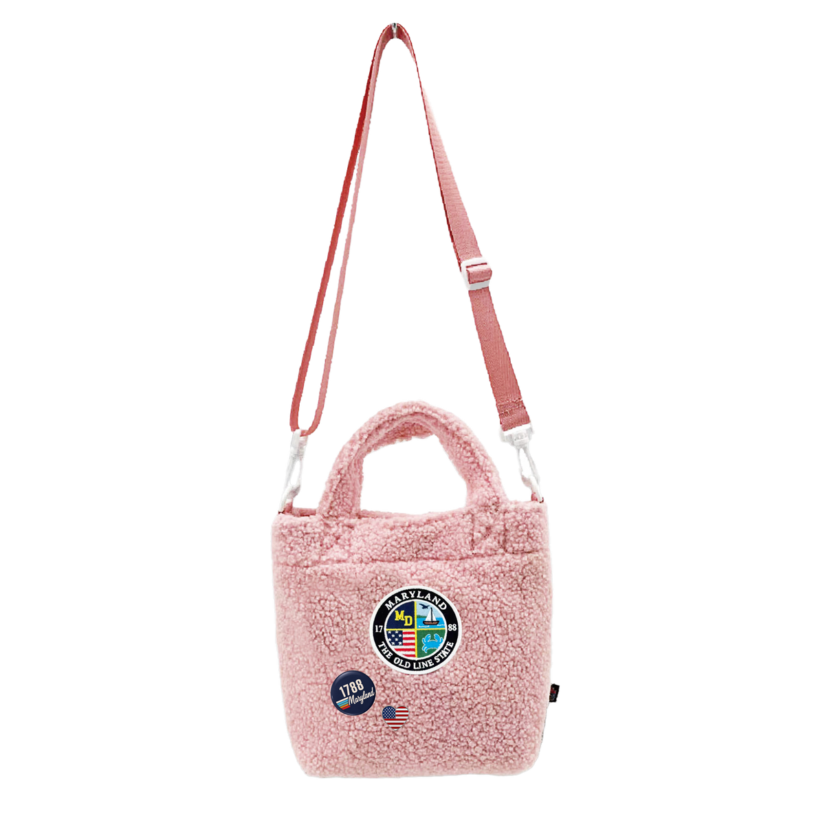 Maryland Sherpa Mini Tote Bag | Cozy Fleece Crossbody Travel Bag