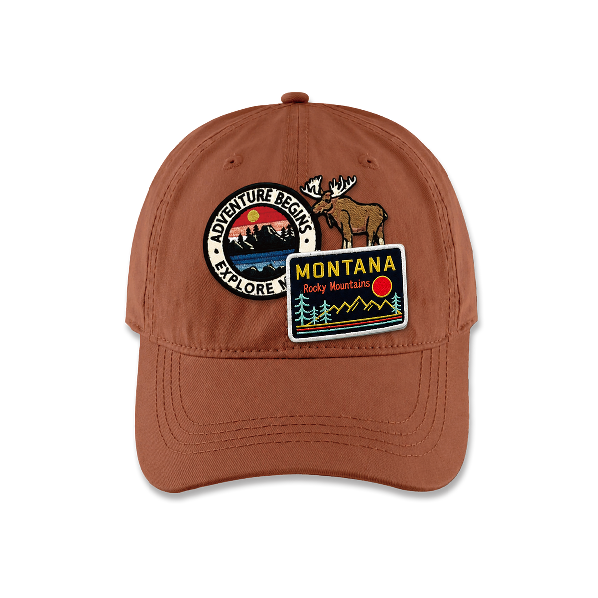 Montana Outdoor Lifestyle Triple Patches Embroidered Cap