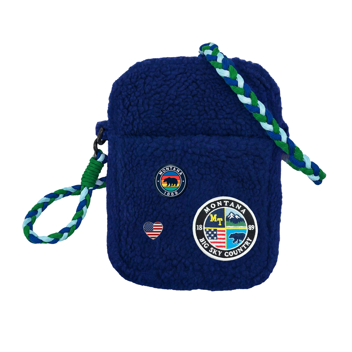 Montana Big Sky Sherpa Mini Crossbody Bag - Cozy Travel Shoulder Bag