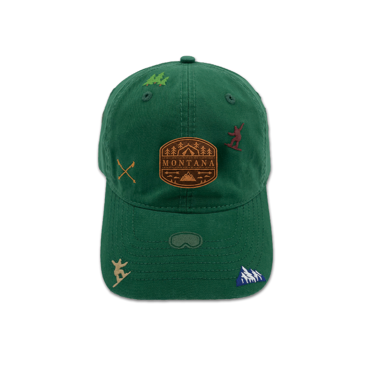Montana Mountain Lifestyle All Over Embroidered Baseball Cap