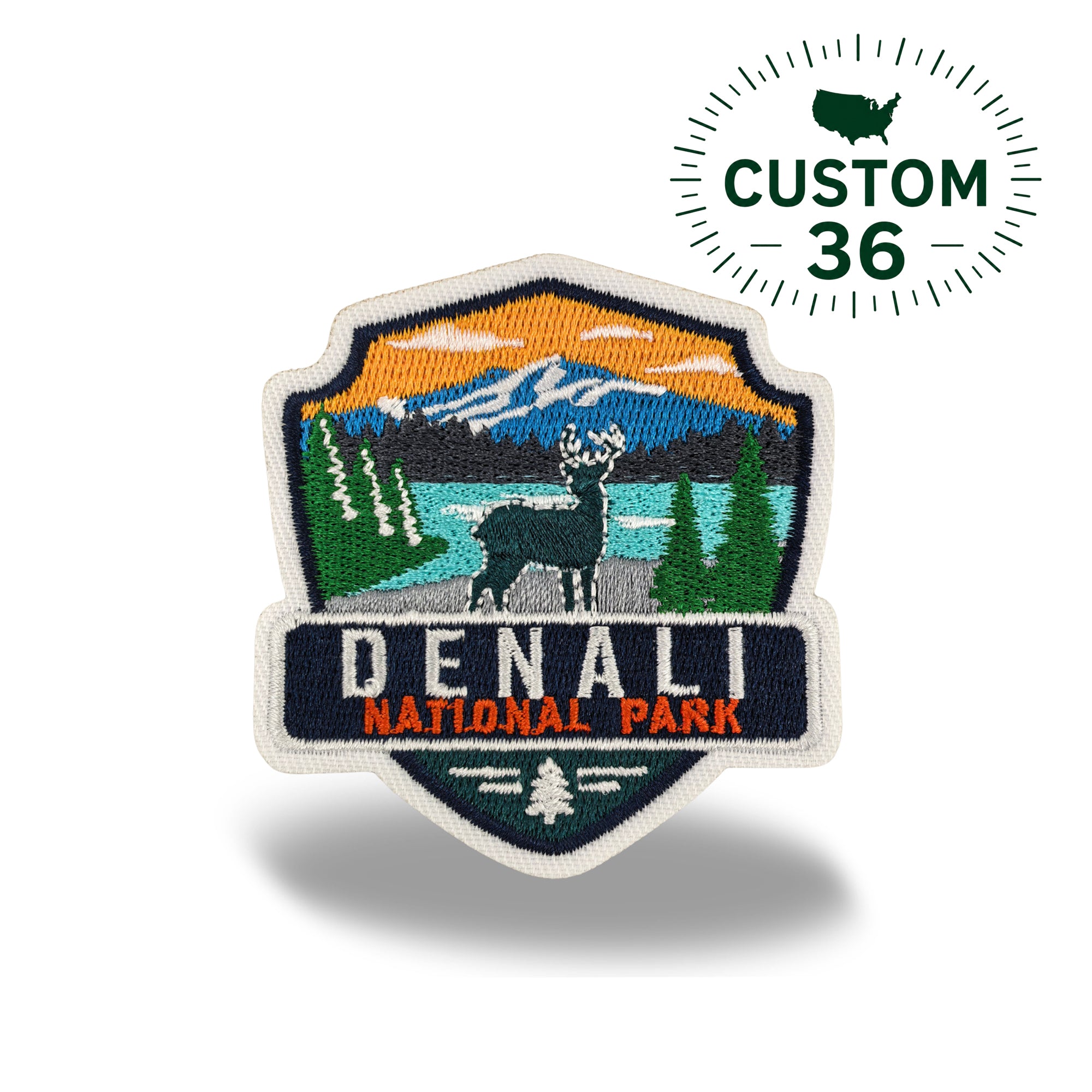 Denali National Park Iron-on Embroidered Patch | Alaska Travel Souvenir Patch for Hats, Jackets & Backpacks