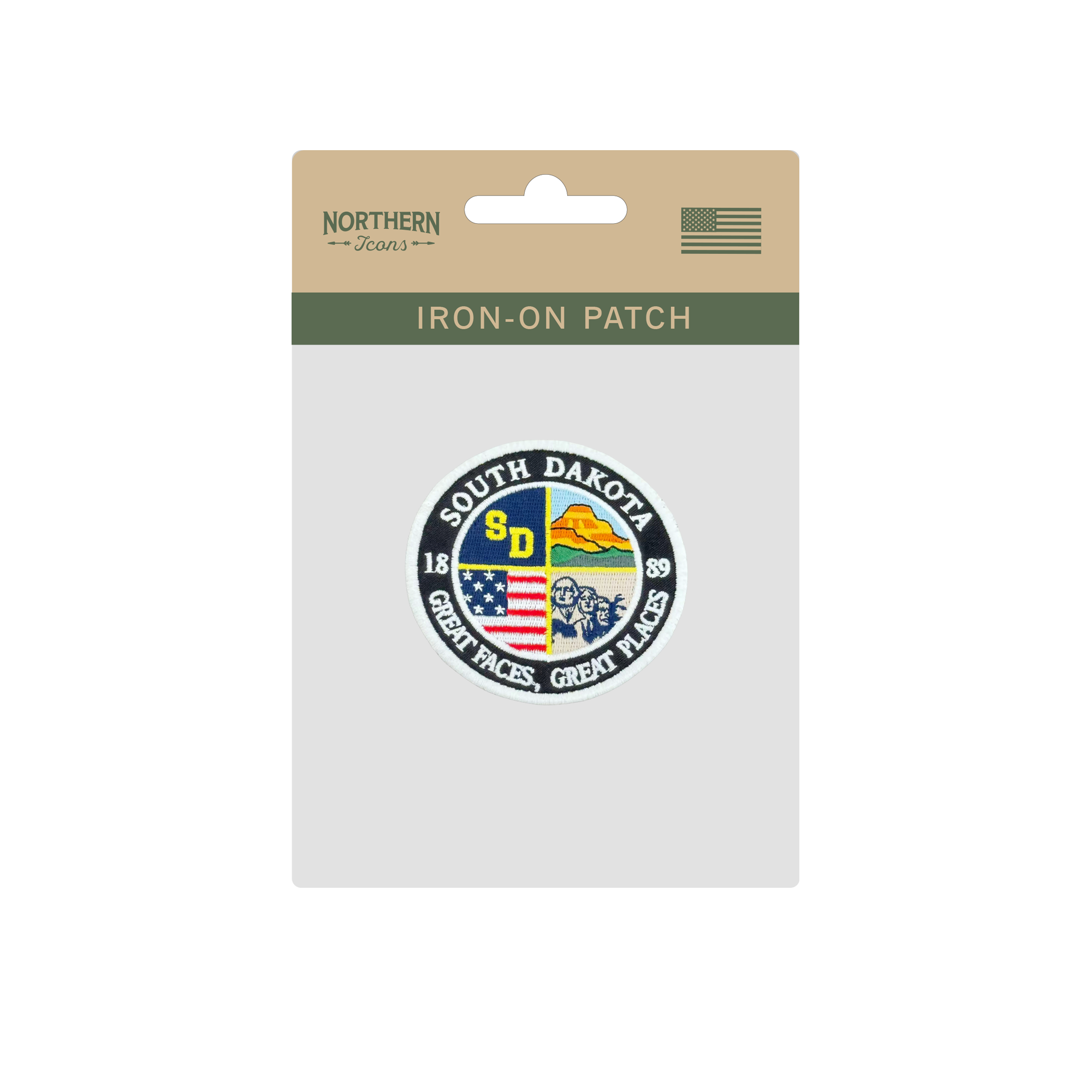 South Dakota Embroidered Patch Great Faces Great Places State Badge Travel Souvenir