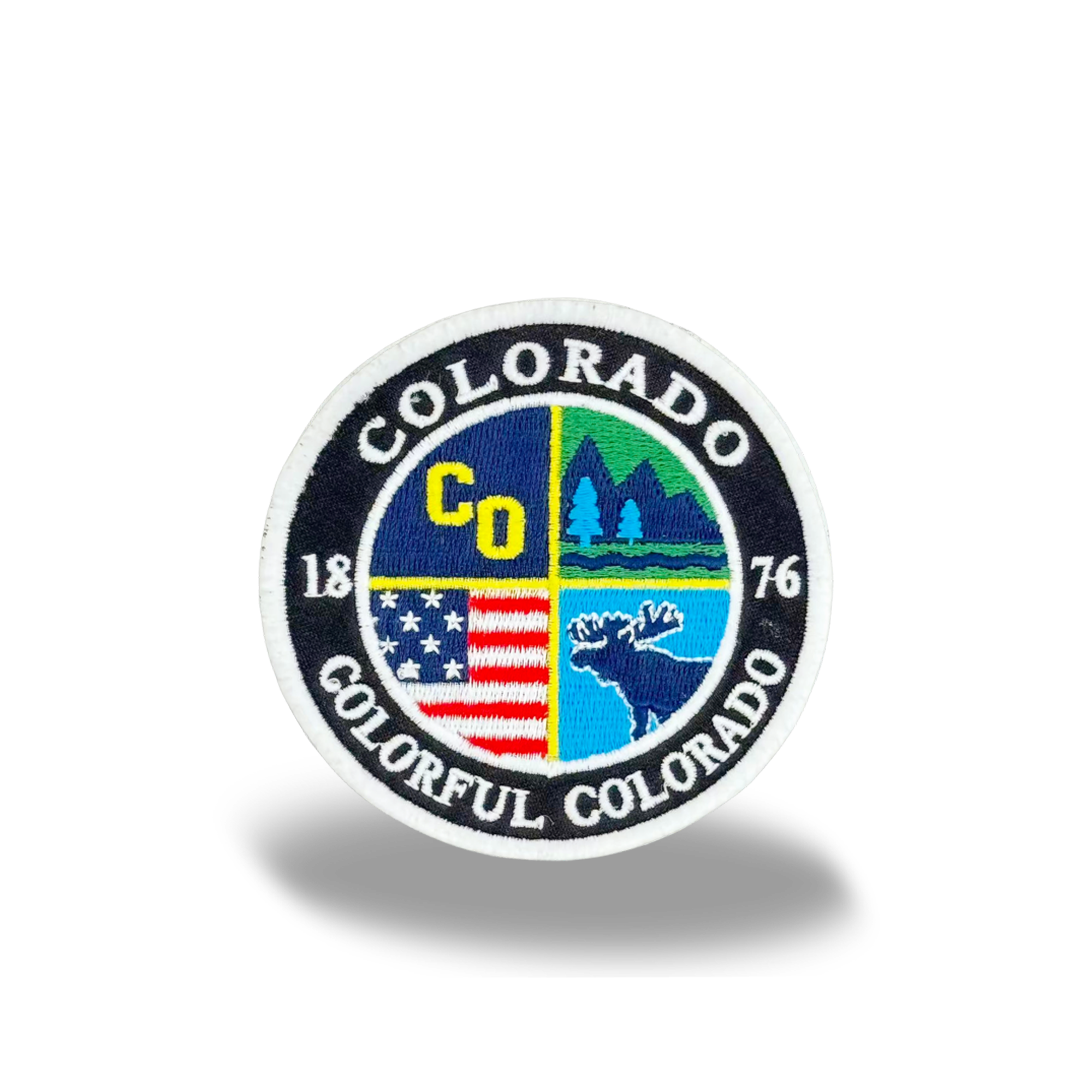 Colorado Iron-On Patch Colorful Colorado State Badge Embroidered Travel Souvenir