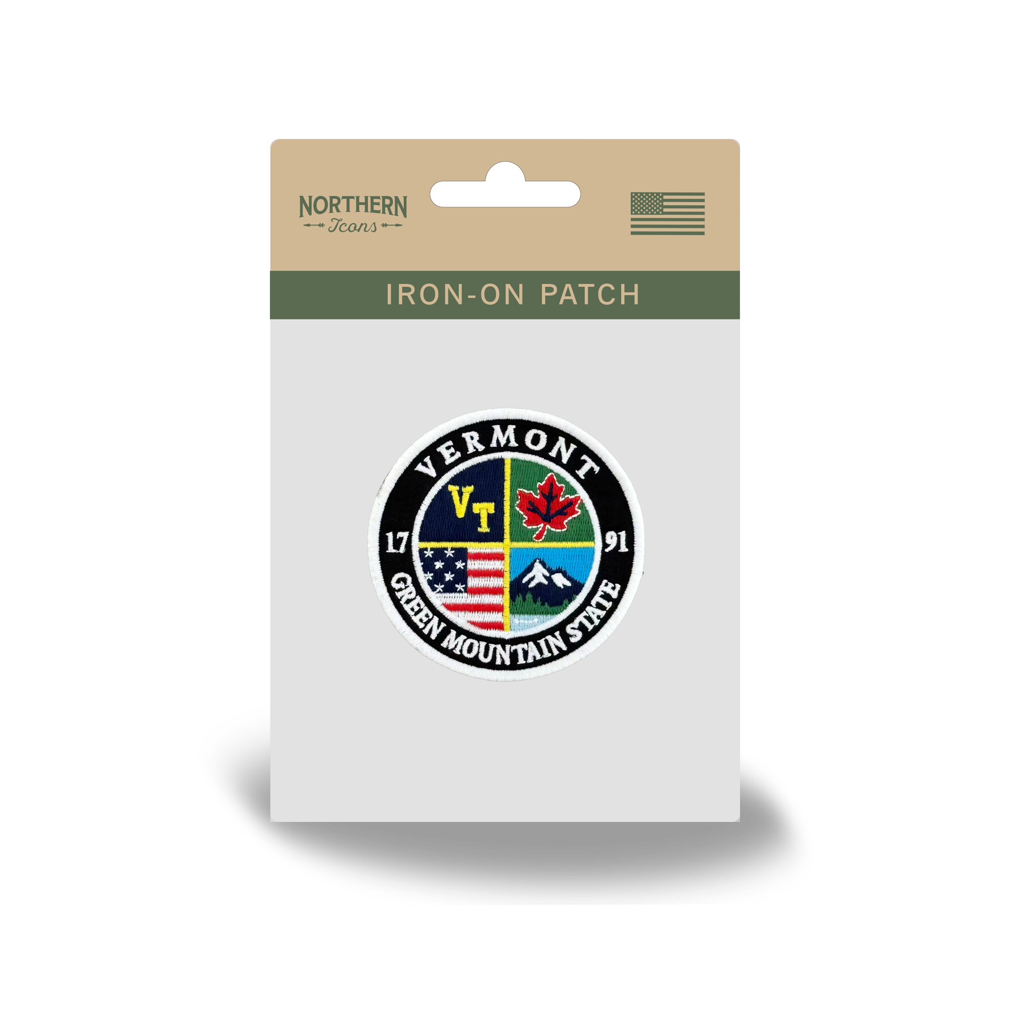 Vermont Green Mountain State Embroidered Patch Vintage Travel Badge Iron On