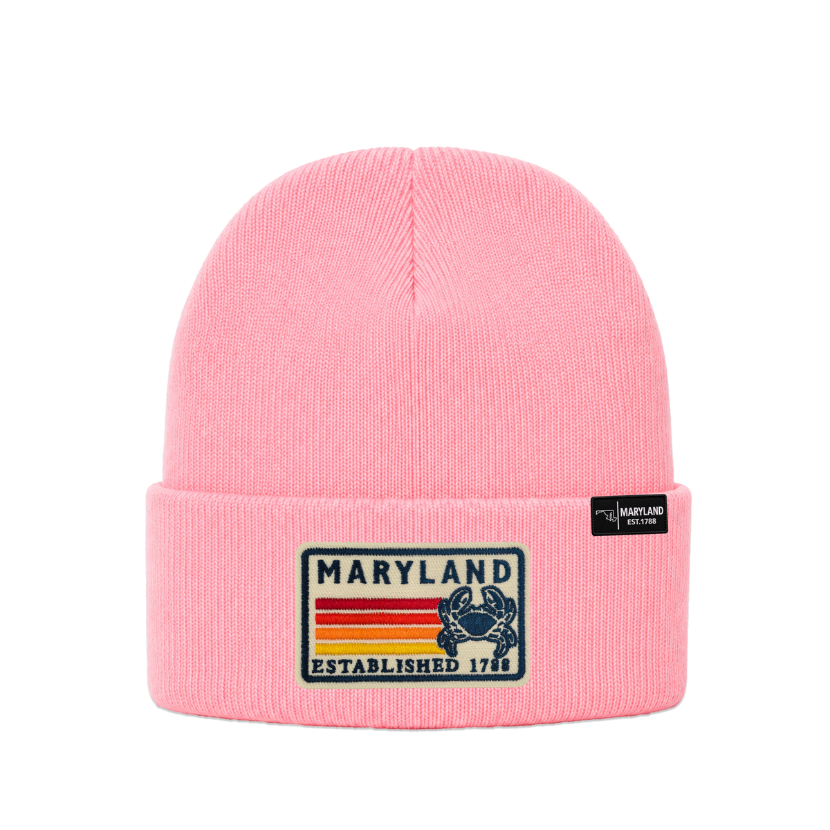 Maryland State Crab Patch Beanie – Classic Cuffed Knit Hat