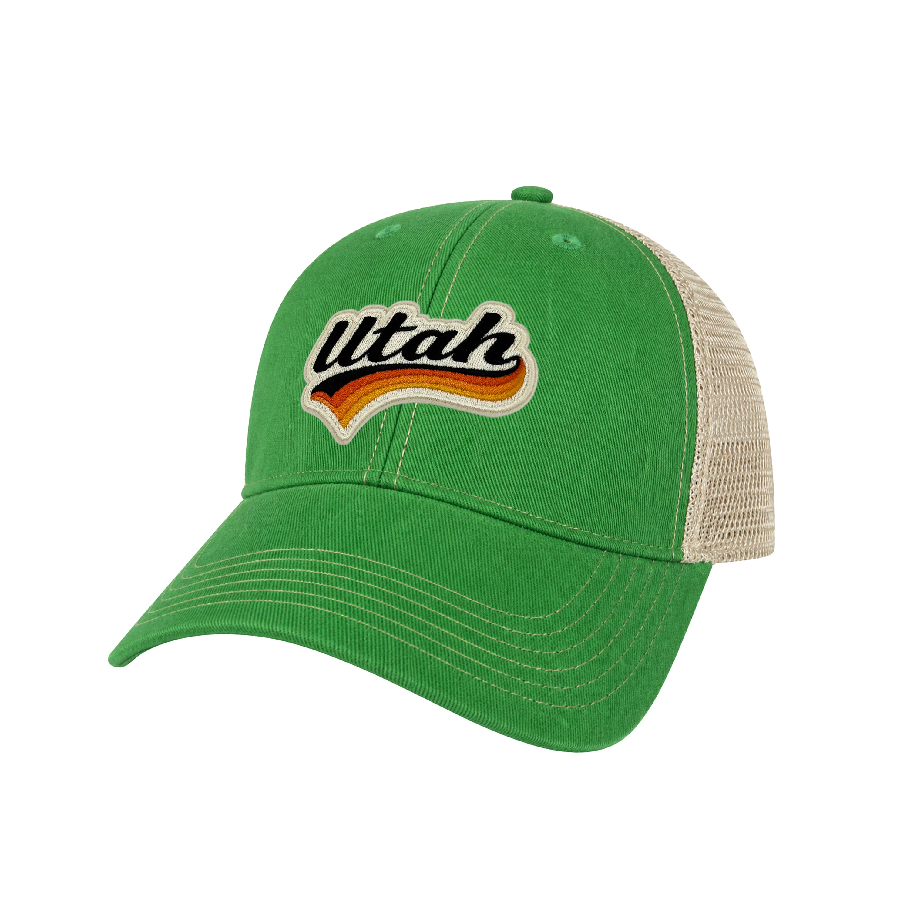 Utah Vintage Dirty Washed Trucker Hat – Retro State Patch Mesh Snapback Baseball Cap
