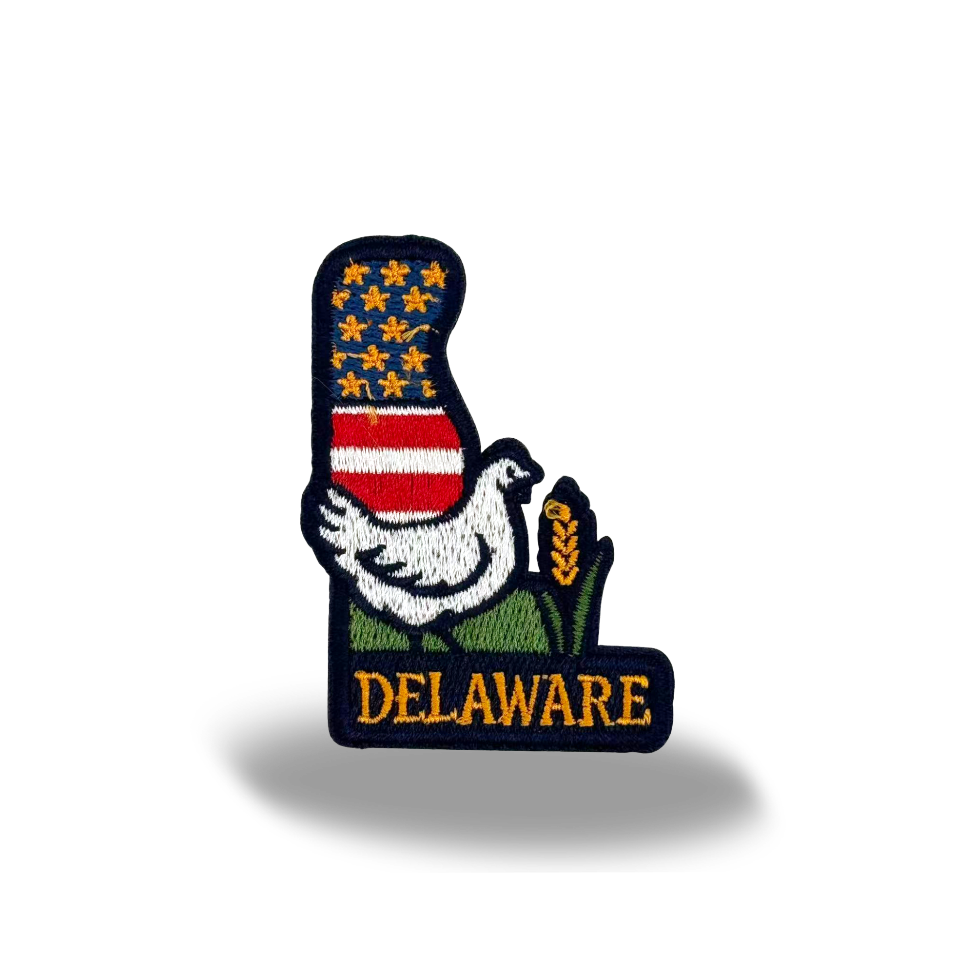 Delaware State Embroidered Patch State Shape Chicken Farm Souvenir Badge