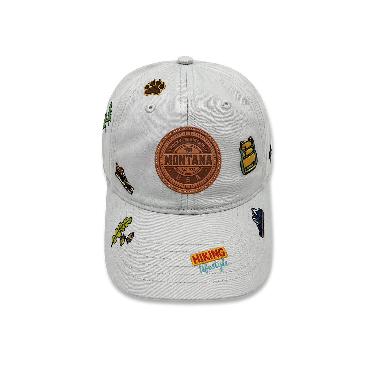 Montana Hiking Lifestyle All Over Embroidered Baseball Cap
