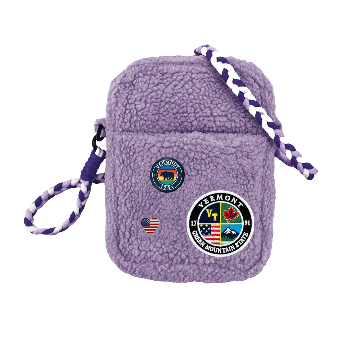 Vermont Sherpa Mini Crossbody Bag | Cozy Fleece Travel Shoulder Bag