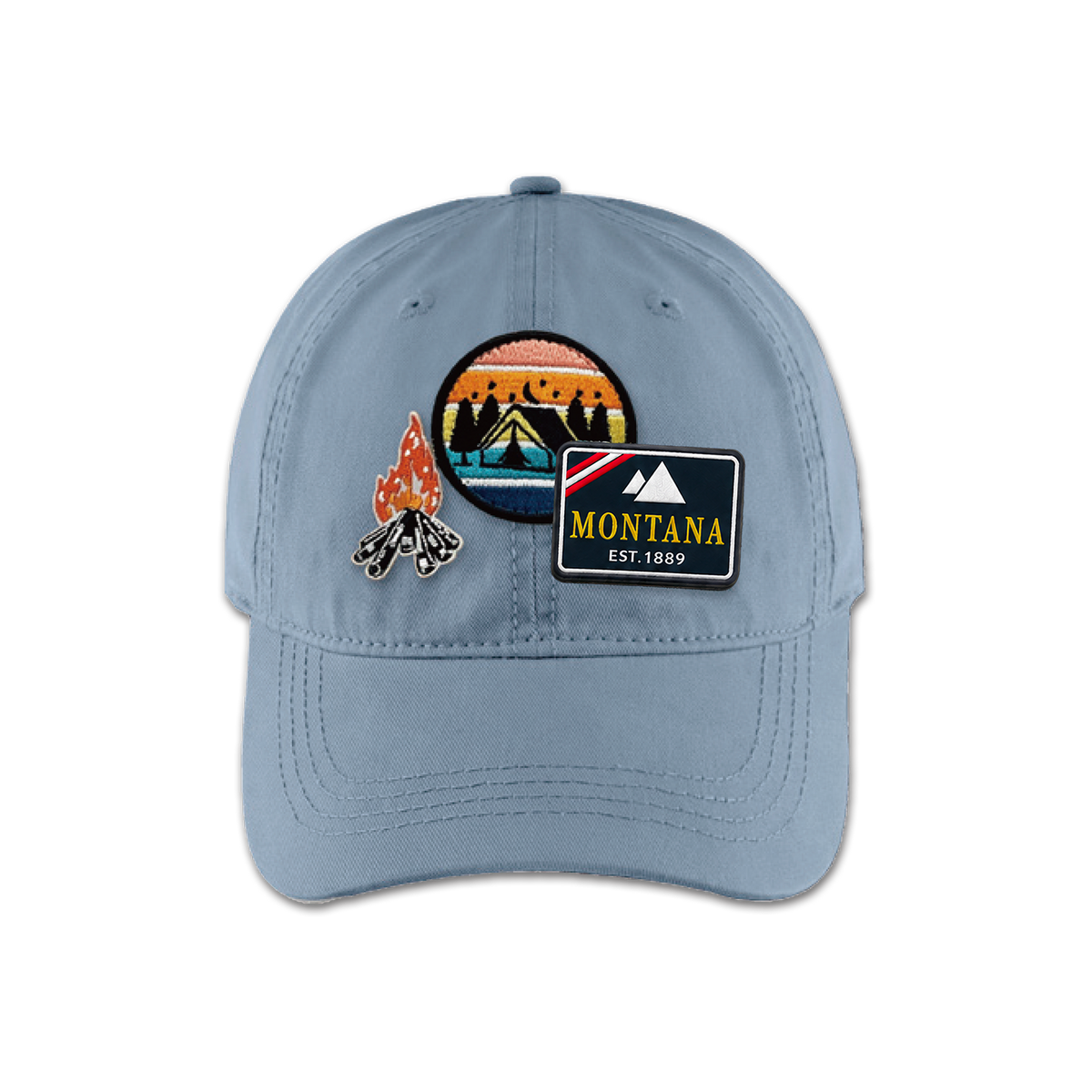 Montana Outdoor Lifestyle Triple Patches Embroidered Cap