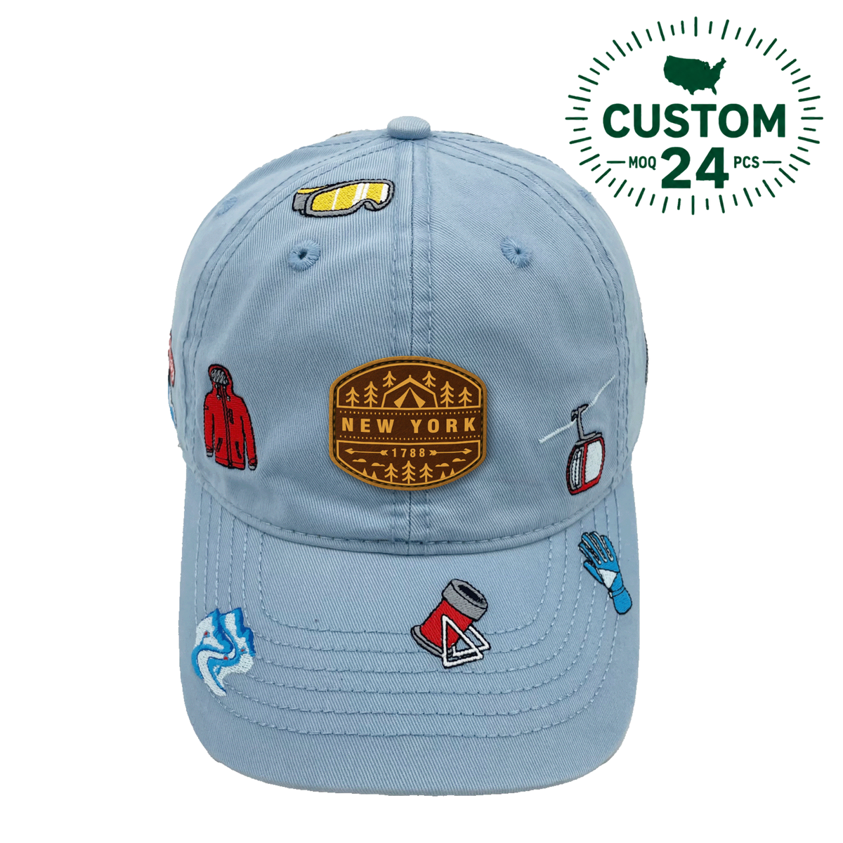Lake Placid New York Embroidered Baseball Cap | Outdoor Adventure Souvenir Hat