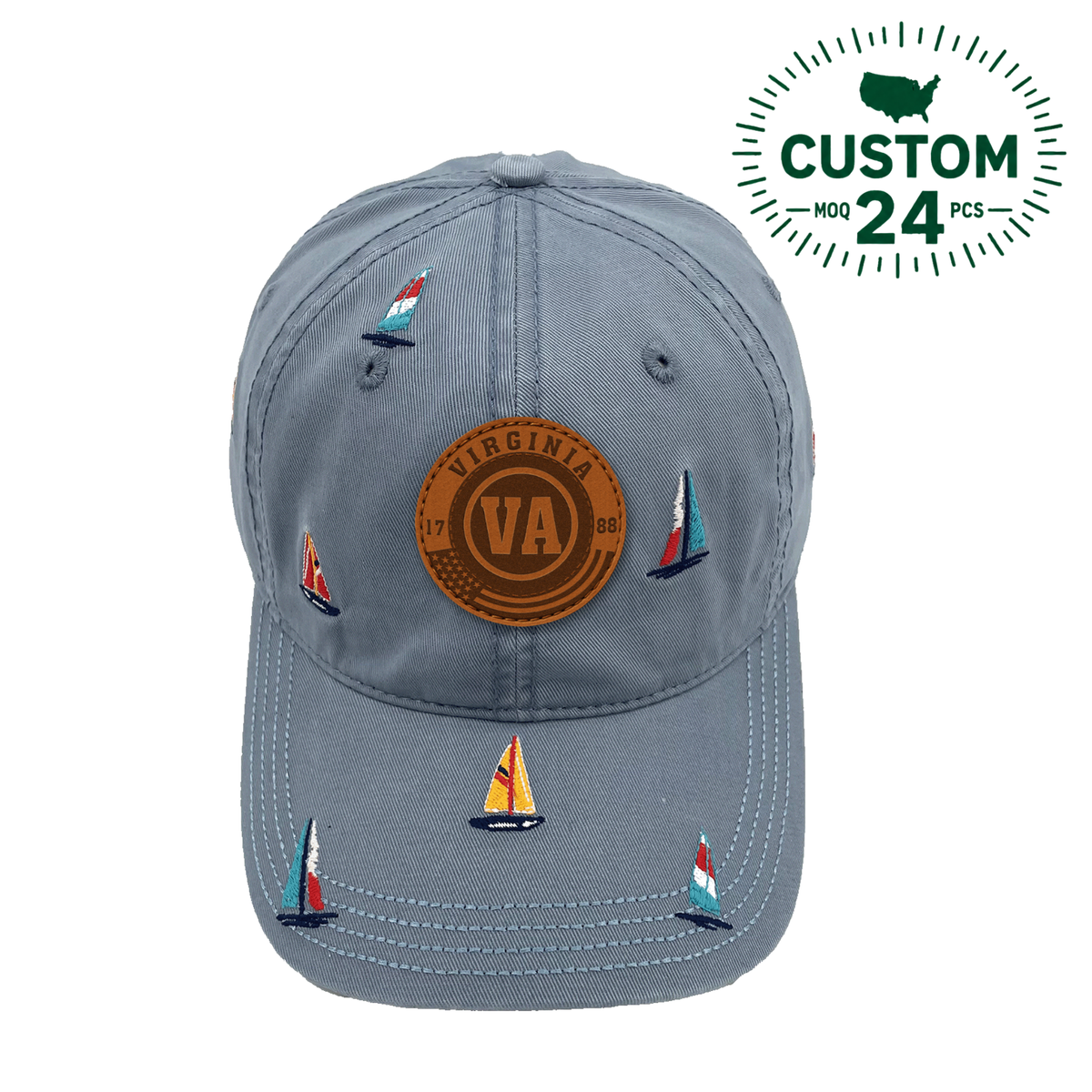 Virginia Sailing Baseball Cap Coastal Embroidered Nautical Boat Hat for Outdoor Travel