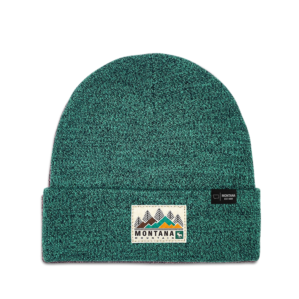 Montana Mountain Heathered Cuffed Beanie - Outdoor Winter Hat