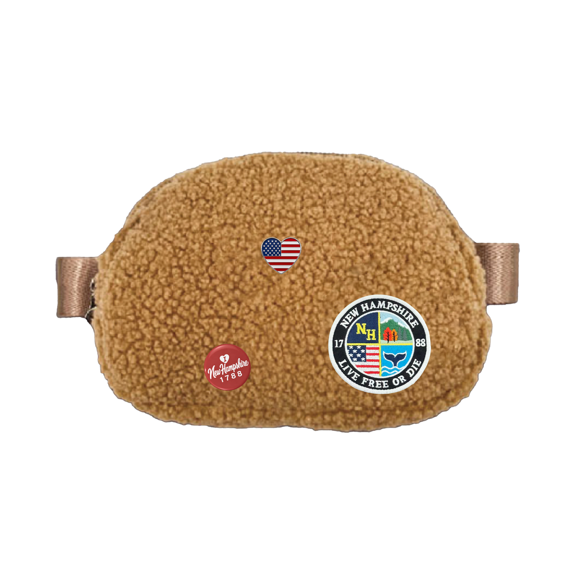 New Hampshire Sherpa Fleece Belt Bag | Cozy Waist and Crossbody Travel Bag