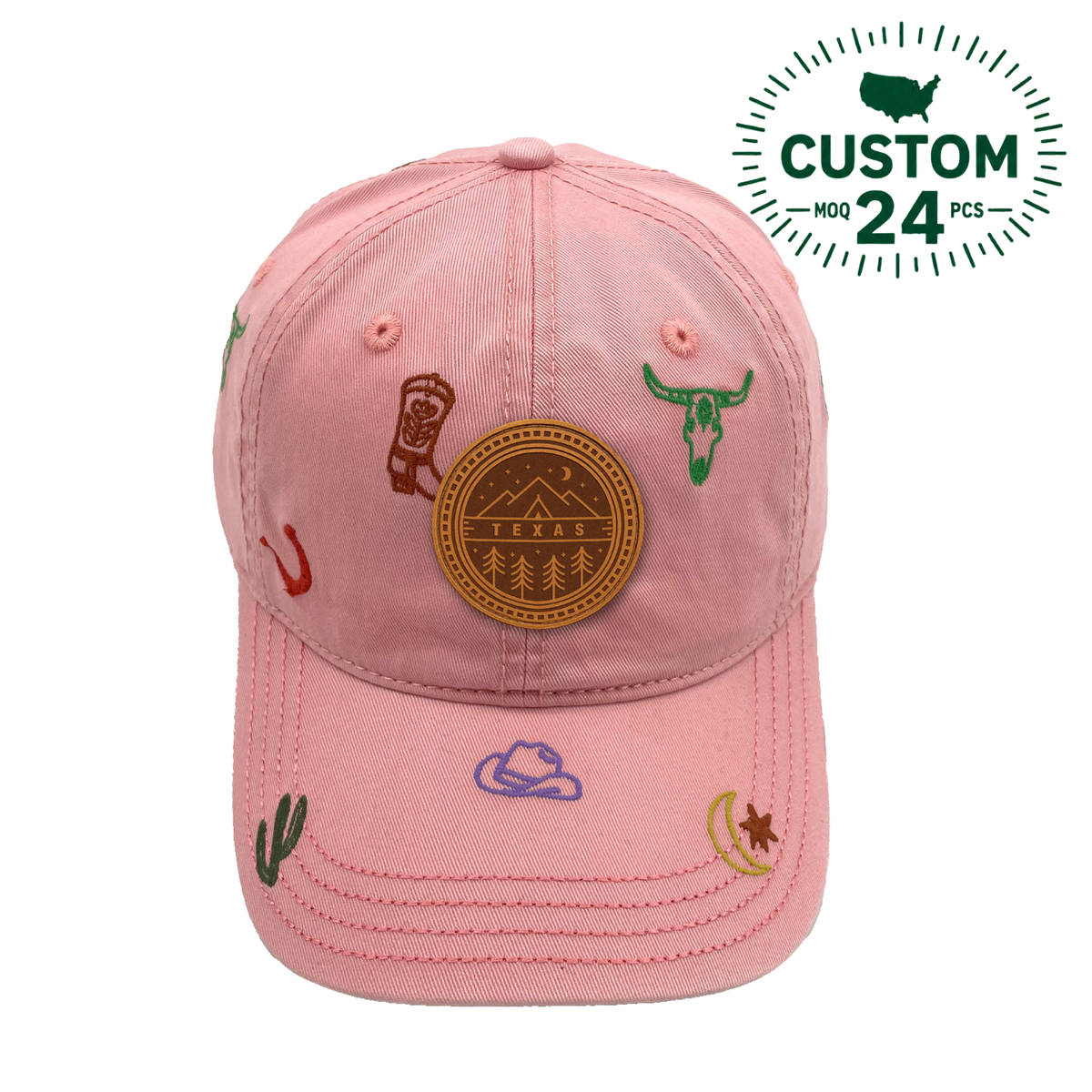 Texas Adventure Baseball Cap Western Style Cowboy Embroidered Travel Hat