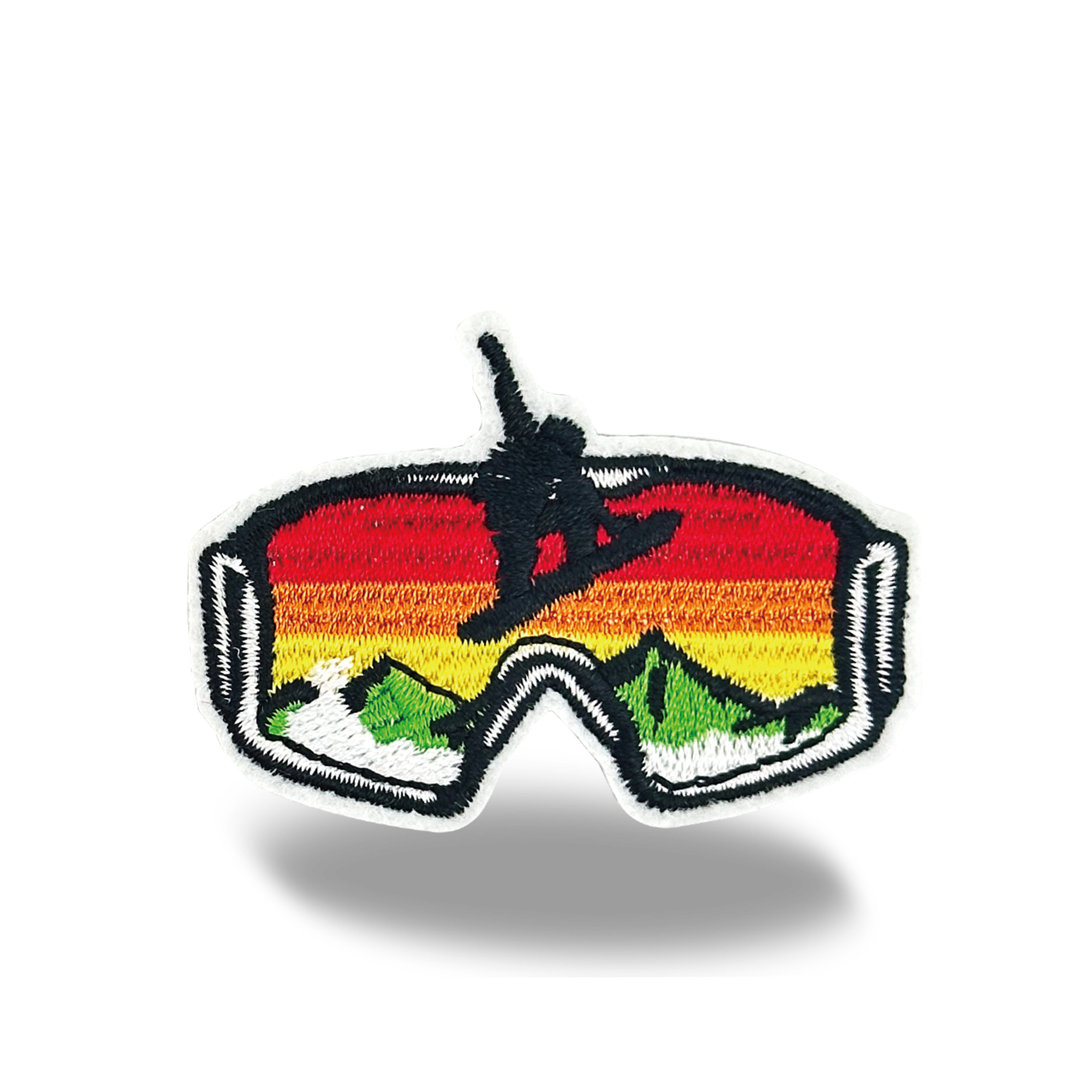 Sunset Snow Goggle Iron On Embroidery Patch