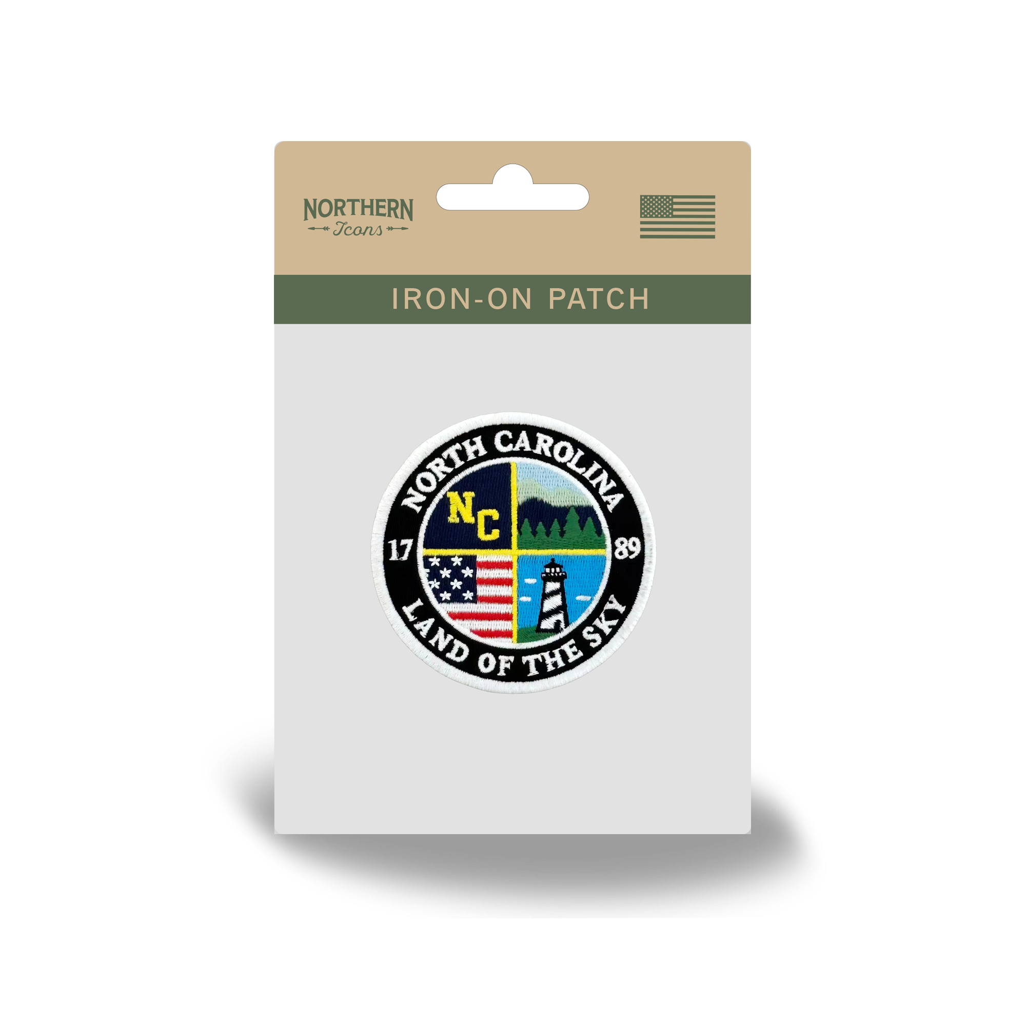 North Carolina Land of the Sky Embroidered Iron-On Patch State Travel Badge