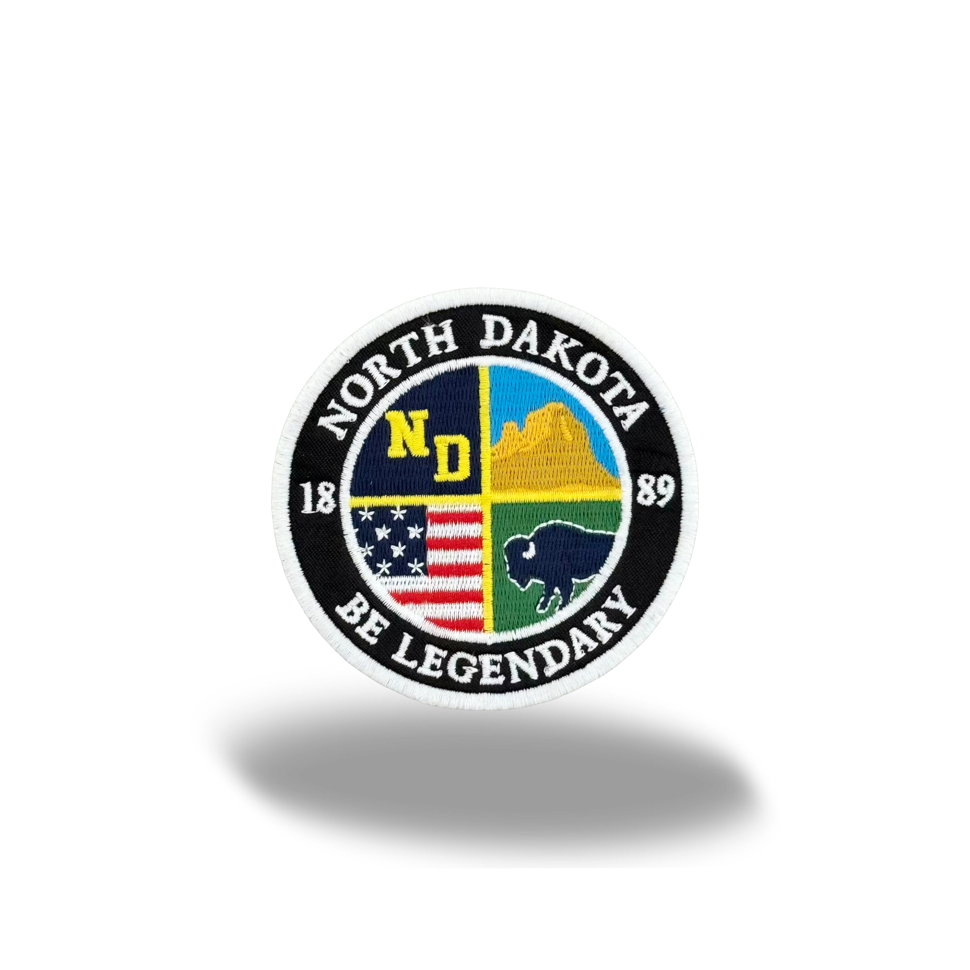 North Dakota Legendary State Embroidered Patch, Vintage Travel Badge Iron-On