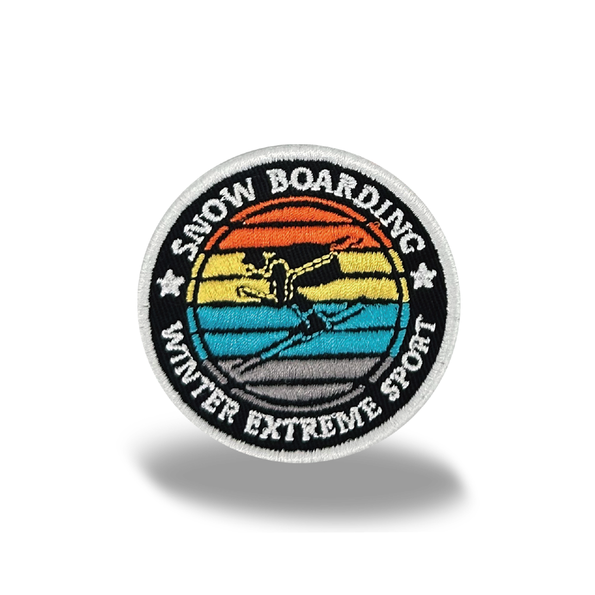 Snowboarding Retro Iron On Embroidery Patch