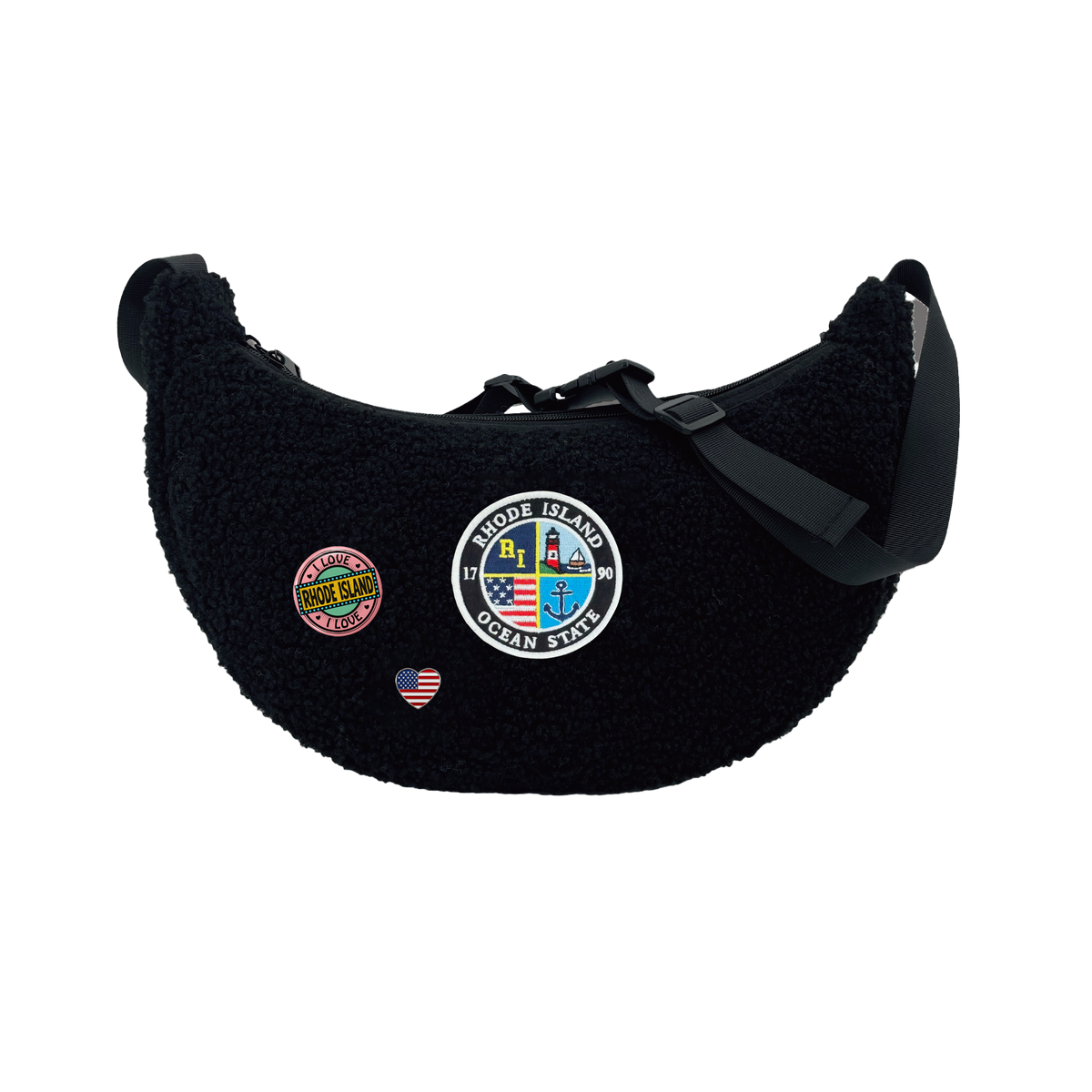 Rhode Island Sherpa Round Shoulder Bag | Cozy Fleece Crossbody Bag