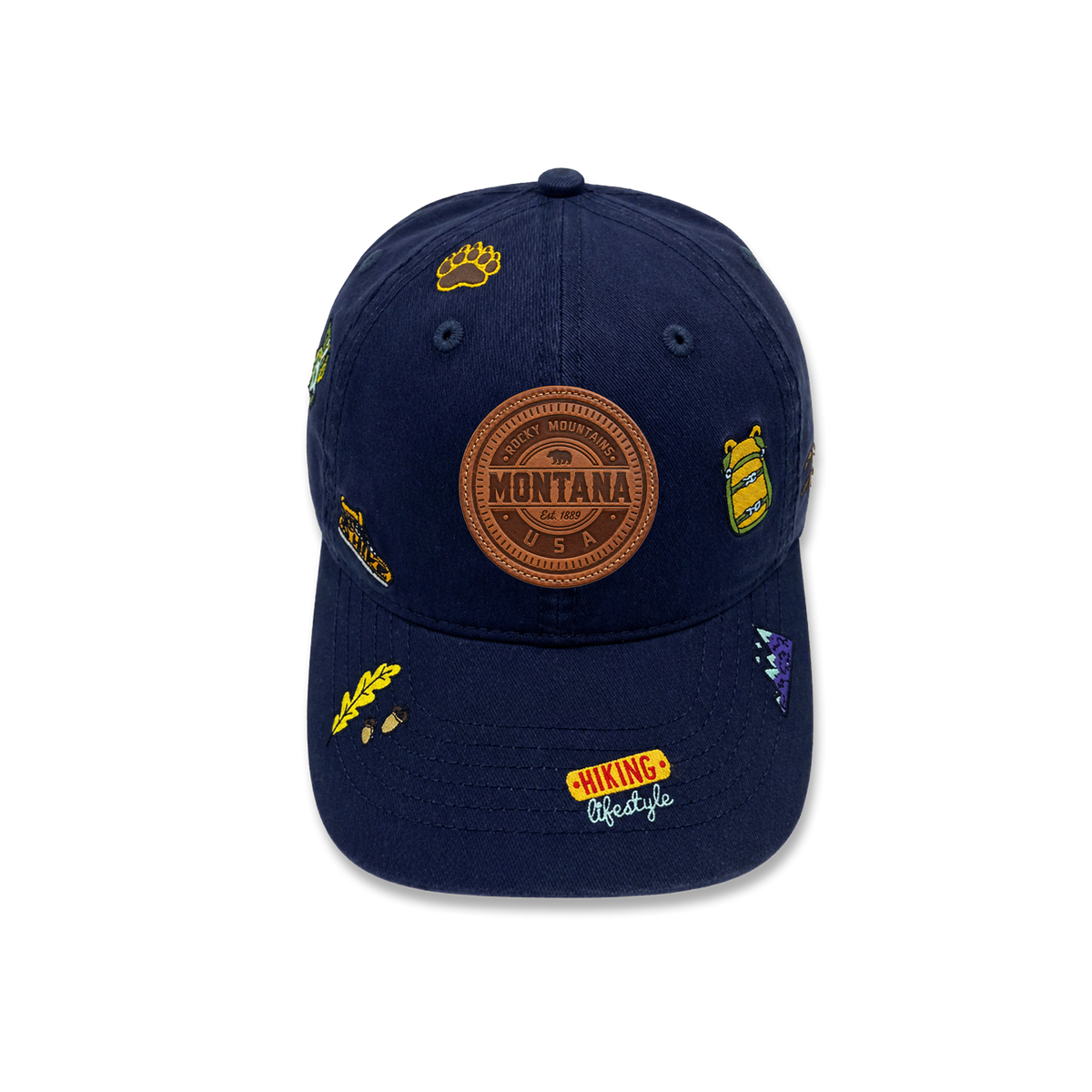 Montana Hiking Lifestyle All Over Embroidered Baseball Cap