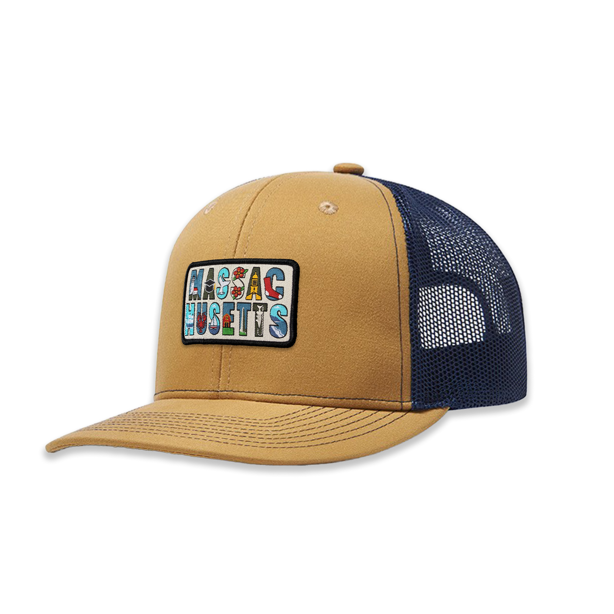 Massachusetts Heritage Trucker Hat | Illustrated Mesh Back Outdoor Cap