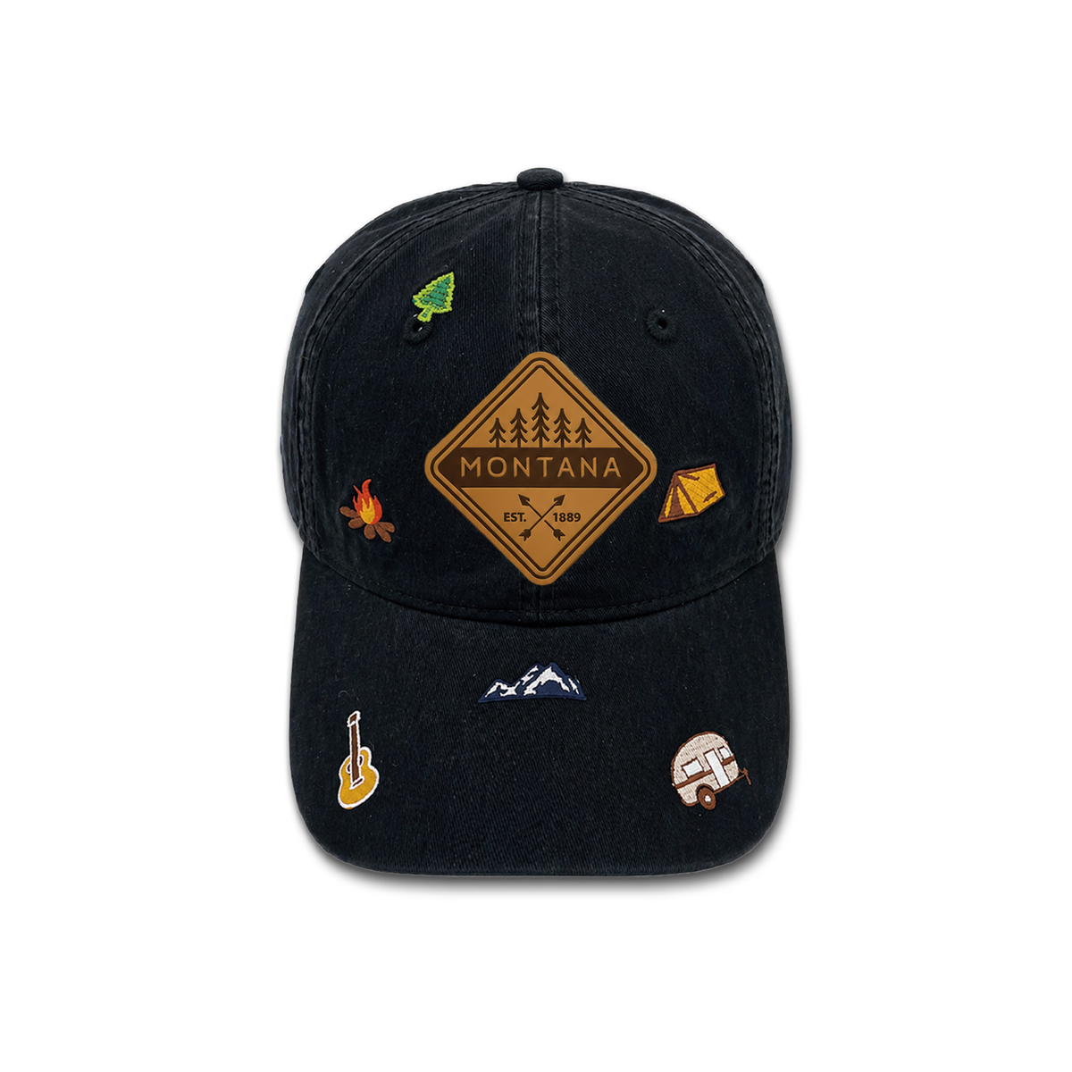 Montana All Over Embroidered Baseball Cap – Vintage Adventure Style