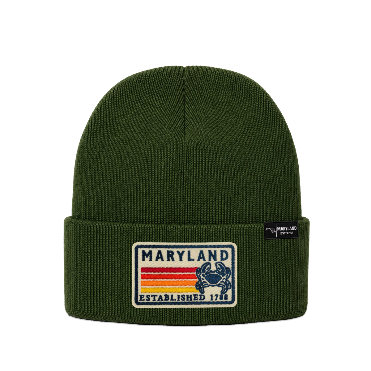 Maryland State Crab Patch Beanie – Classic Cuffed Knit Hat