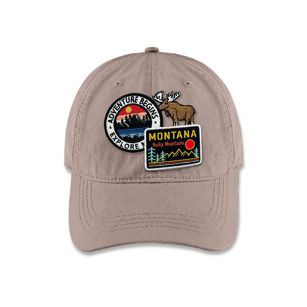 Montana Outdoor Lifestyle Triple Patches Embroidered Cap