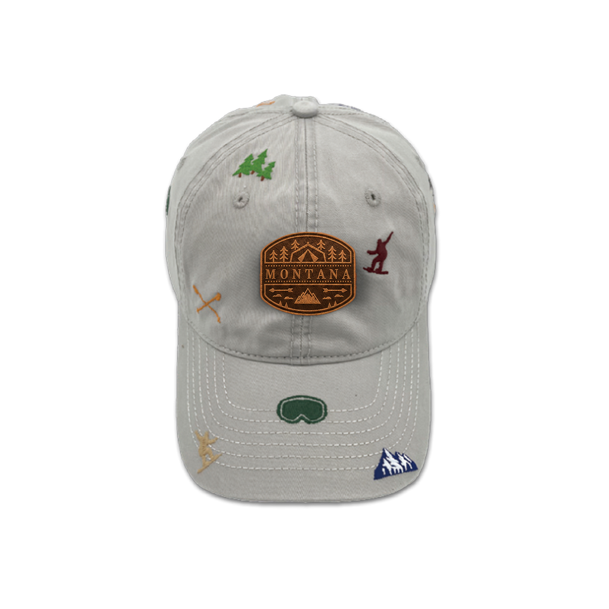 Montana Mountain Lifestyle All Over Embroidered Baseball Cap