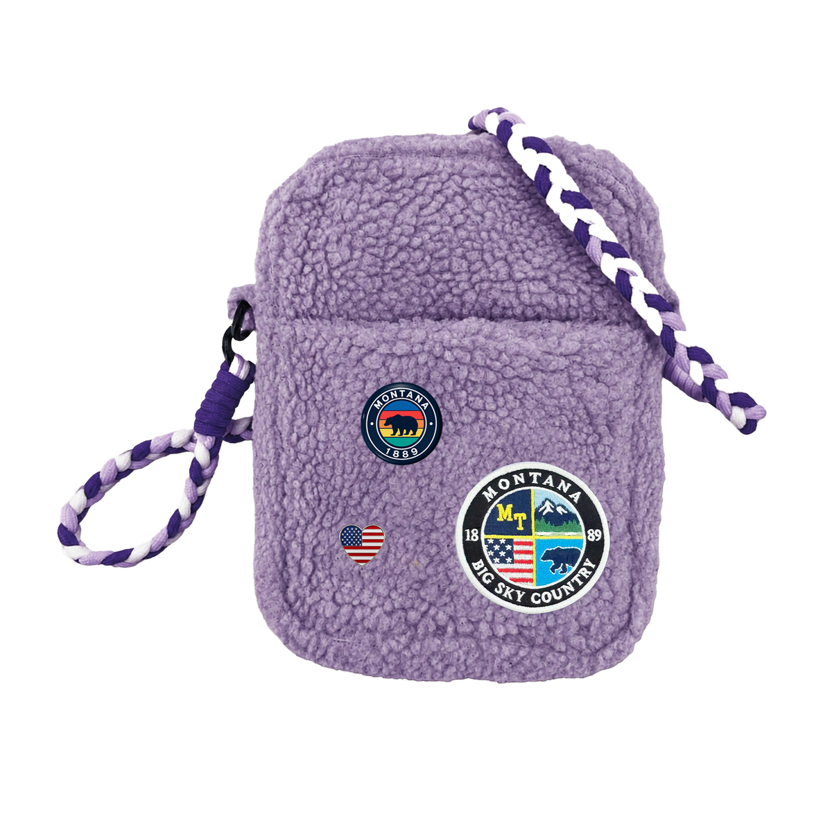 Montana Big Sky Sherpa Mini Crossbody Bag - Cozy Travel Shoulder Bag
