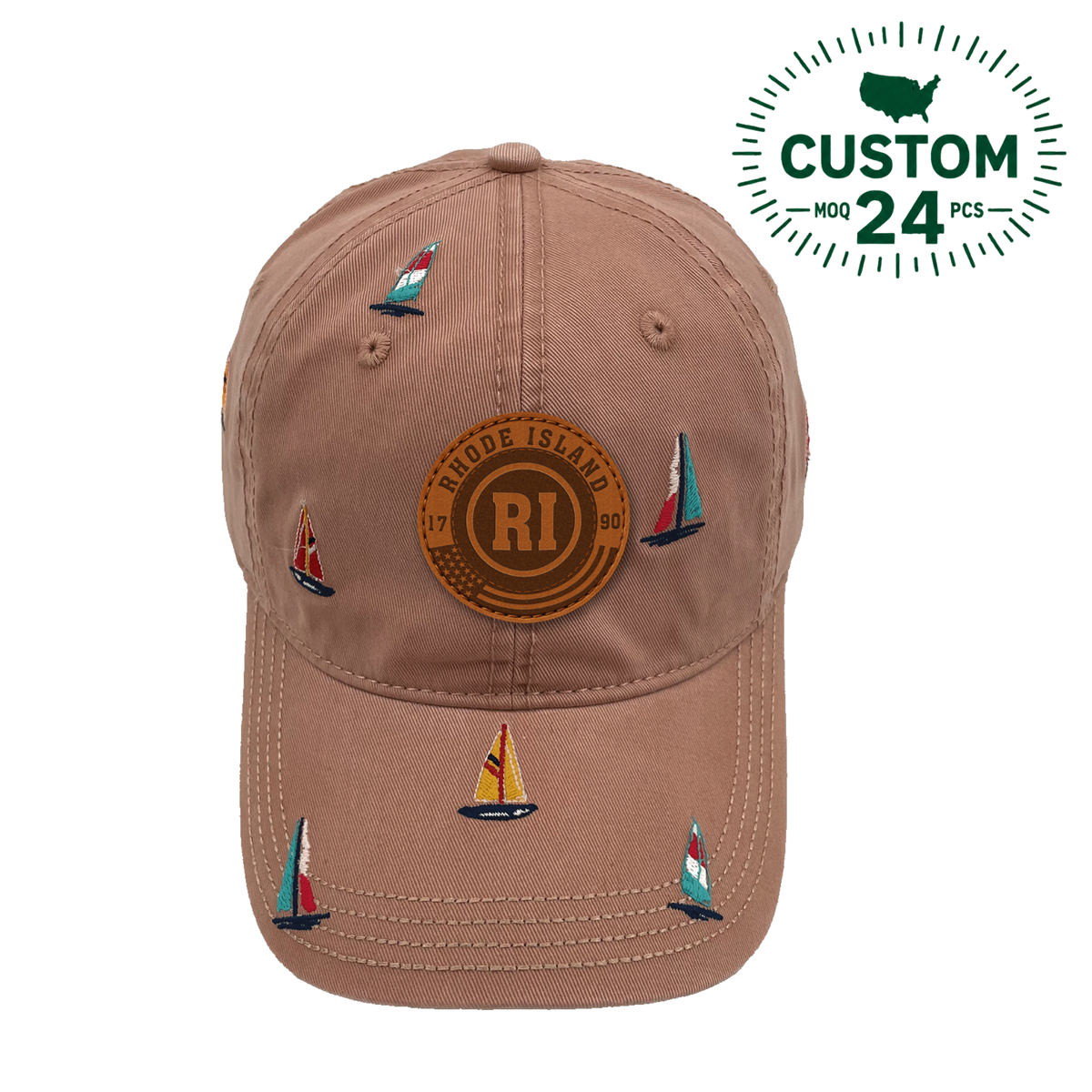 Rhode Island Sailing Baseball Cap Embroidered Nautical Boat Hat for Coastal Travel