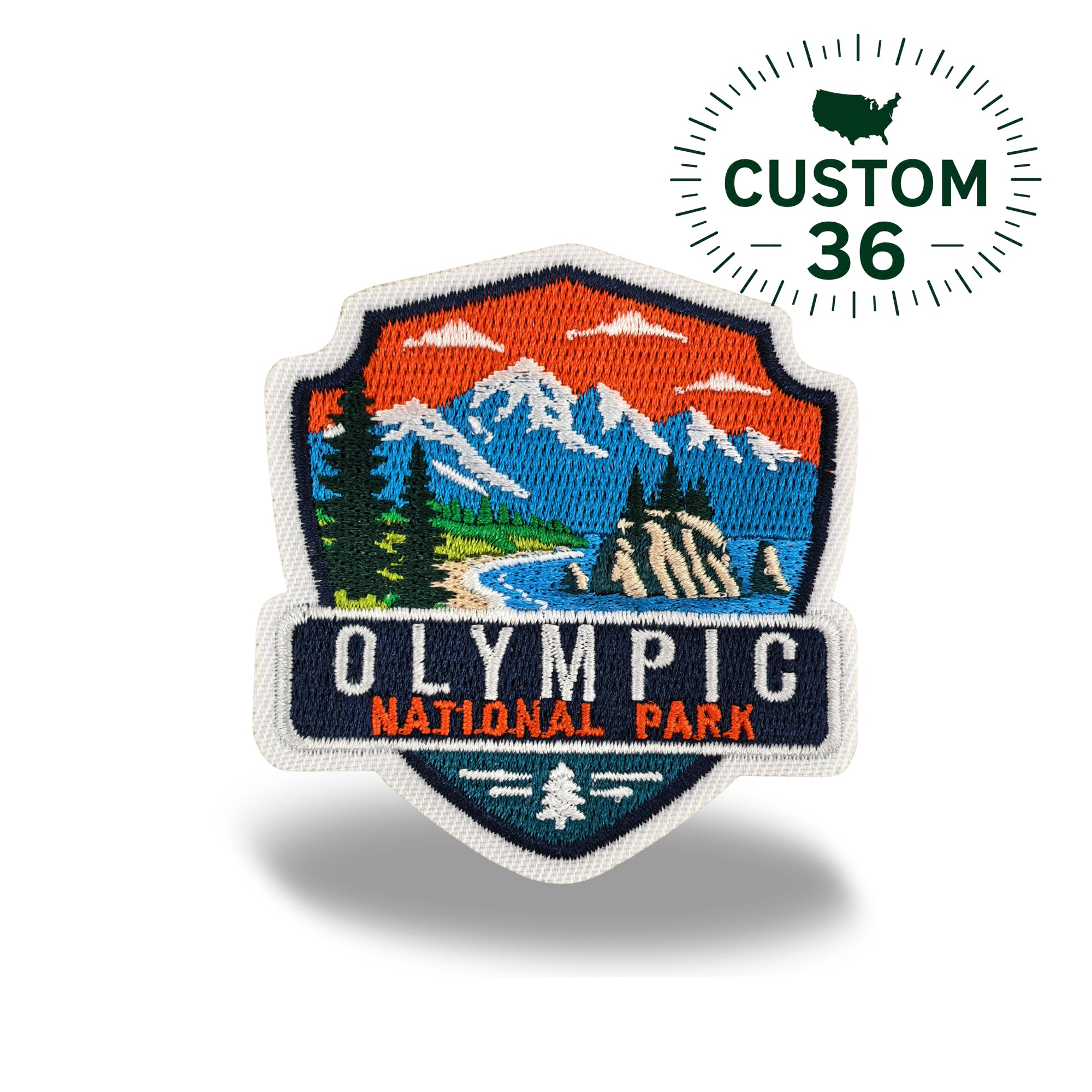 Olympic National Park Embroidered Iron-on Patch | Washington State Outdoor Adventure Souvenir Patch for Hats, Jackets & Backpacks