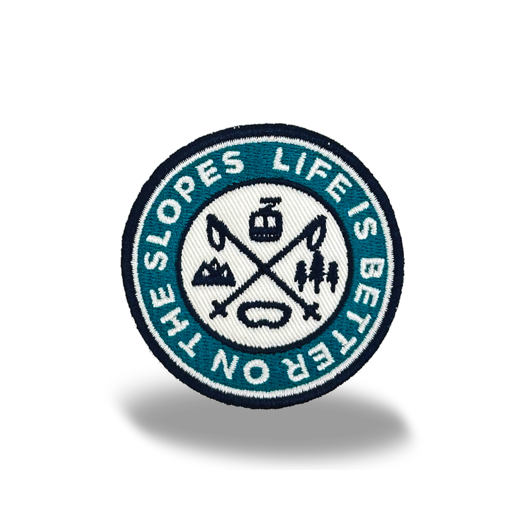 Life Is Better on the Slopes Iron On Embroidery Patch