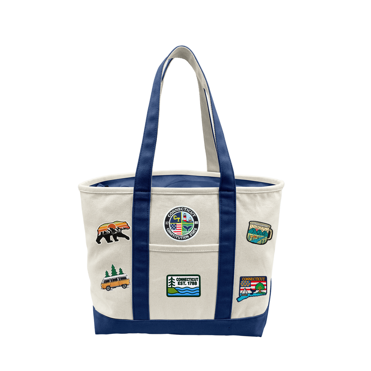 Connecticut Heritage Canvas Tote Bag | Everyday Travel Carryall