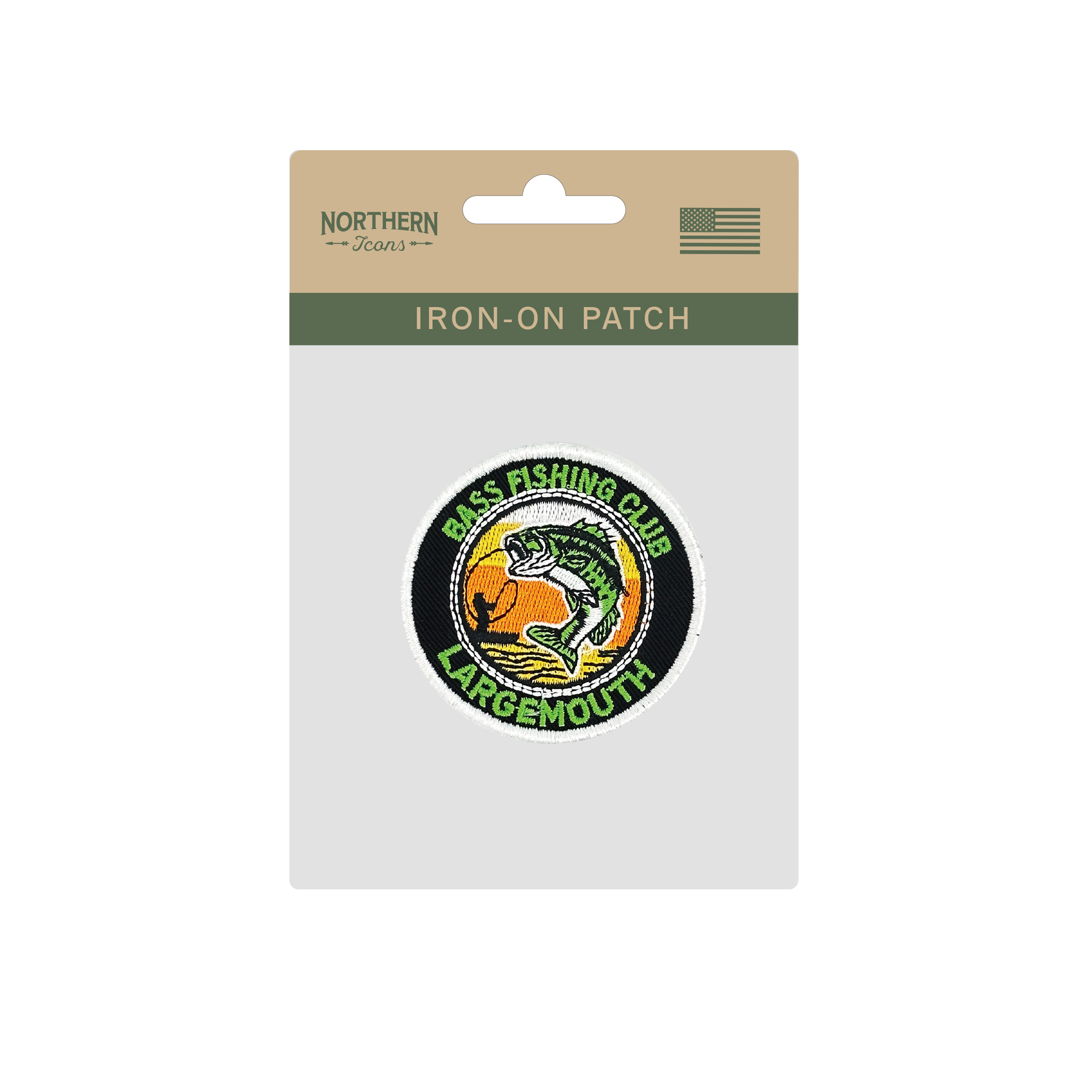 Bass Fishing Club Iron On Embroidery Patch