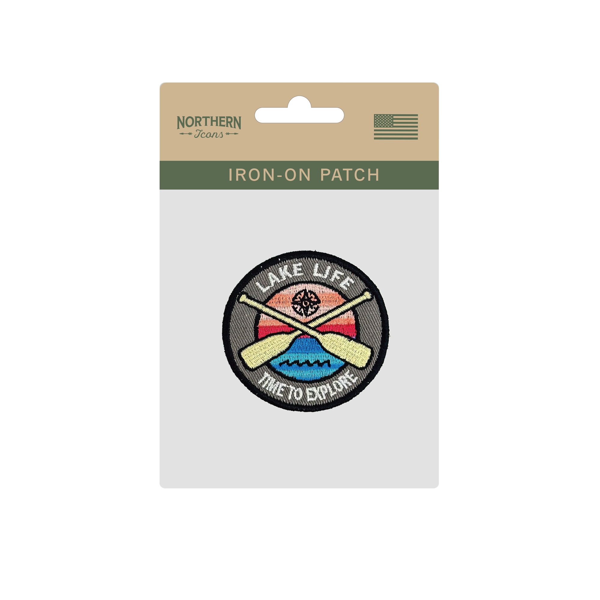 Lake Life Time to Explore Iron On Embroidery Patch