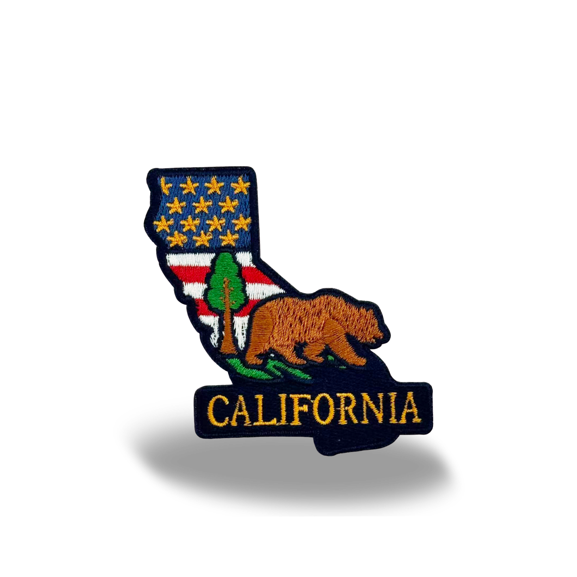 California State Embroidered Patch State Shape Bear Nature Souvenir Badge