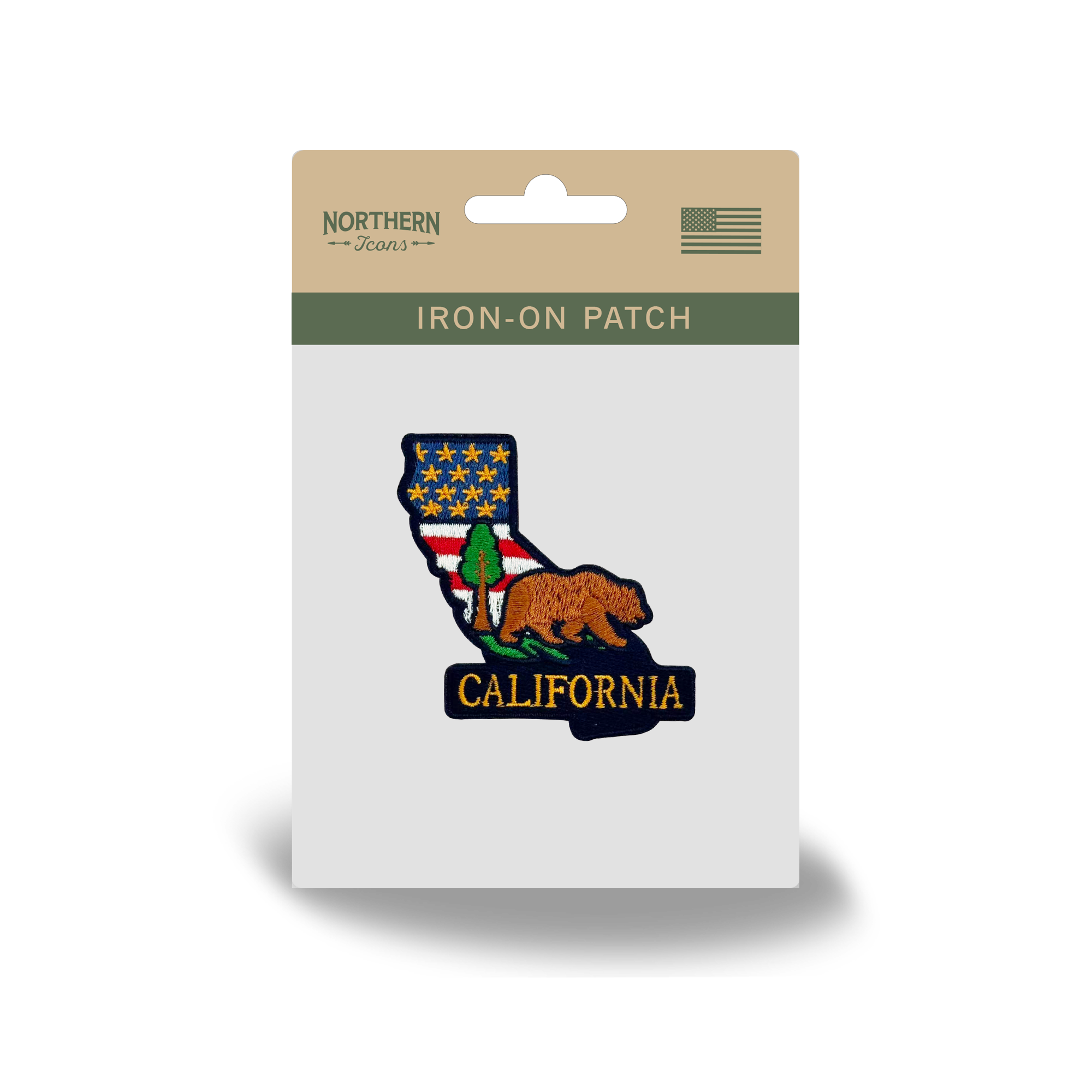 California State Embroidered Patch State Shape Bear Nature Souvenir Badge
