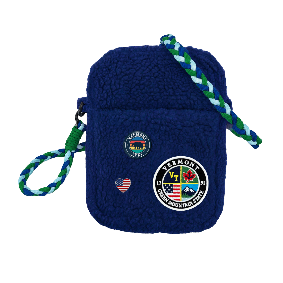 Vermont Sherpa Mini Crossbody Bag | Cozy Fleece Travel Shoulder Bag