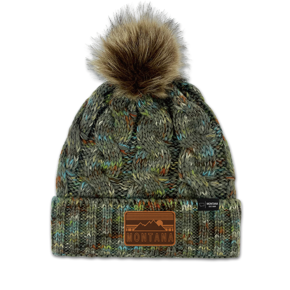 Montana Galaxy Pom Knit Beanie - Fleece Lined Winter Hat