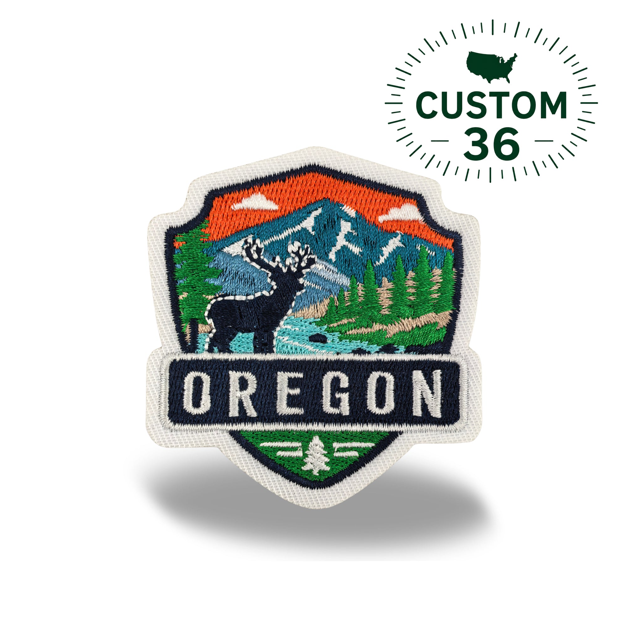 Oregon State Embroidered Iron-on Patch | Pacific Northwest Outdoor Adventure Souvenir Patch for Hats, Jackets & Backpacks