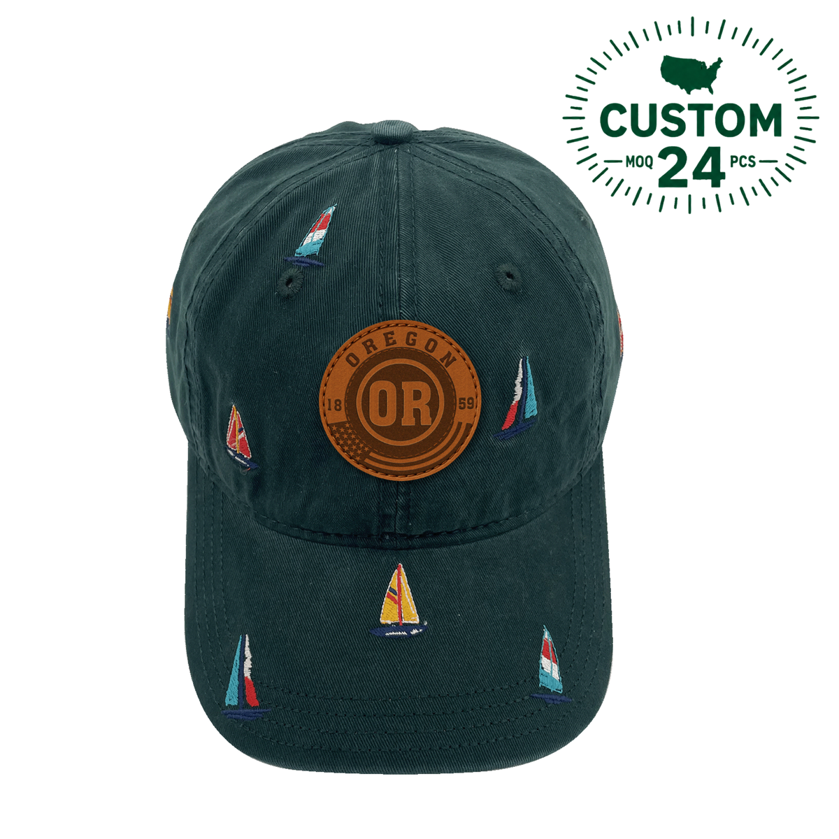 Oregon Sailing Baseball Cap Embroidered Coastal Adventure Boat Hat for Travel