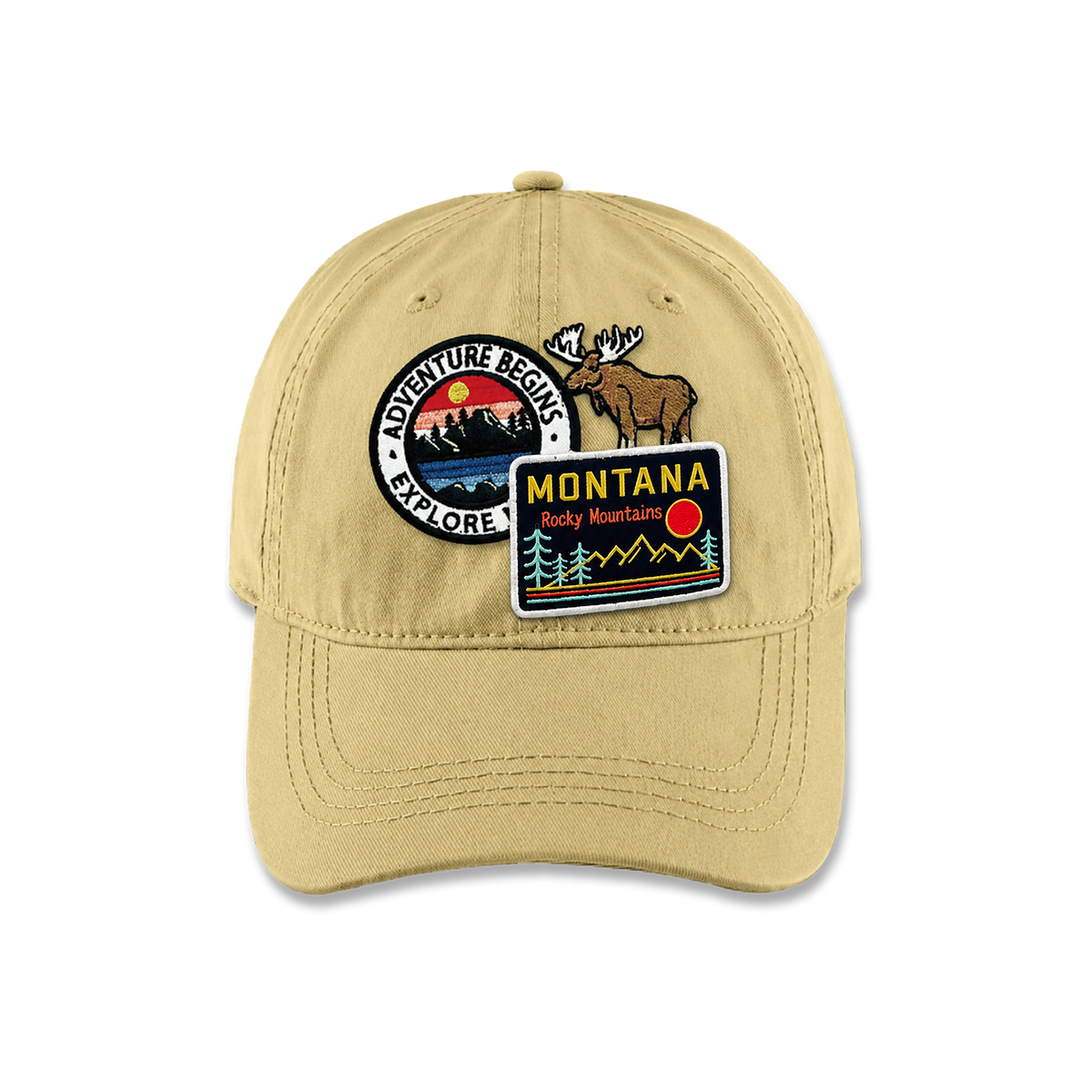 Montana Outdoor Lifestyle Triple Patches Embroidered Cap