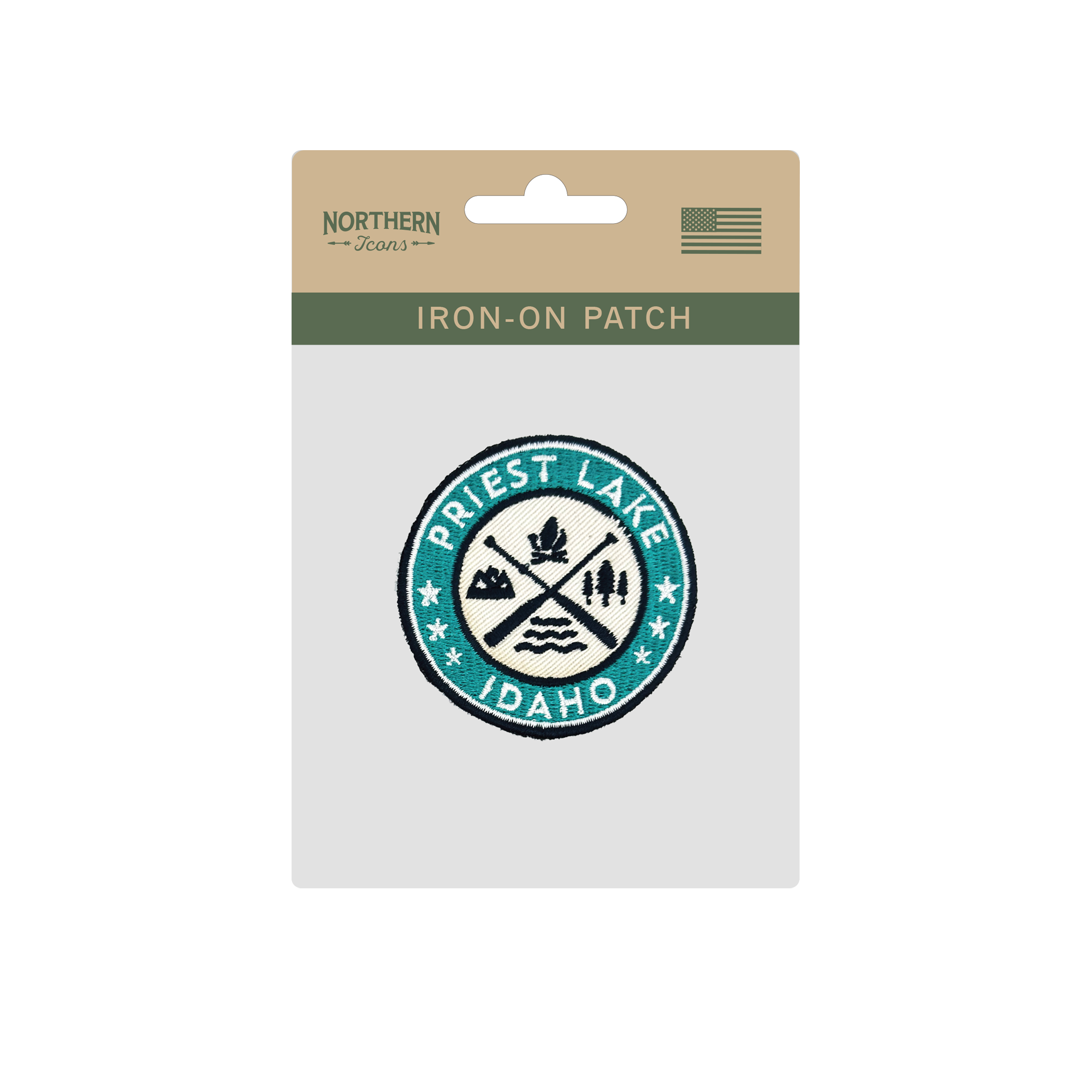 Priest Lake Idaho Iron On Embroidery Patch
