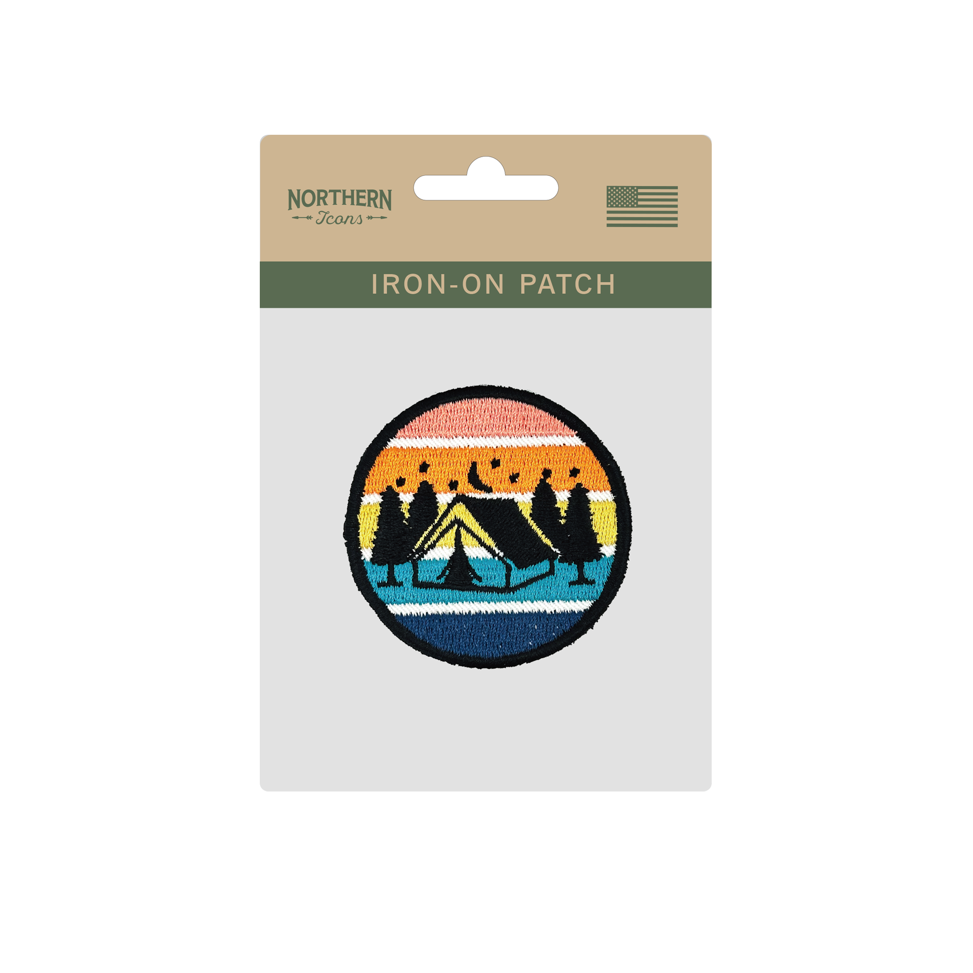 Sunset Camping Iron On Embroidery Patch